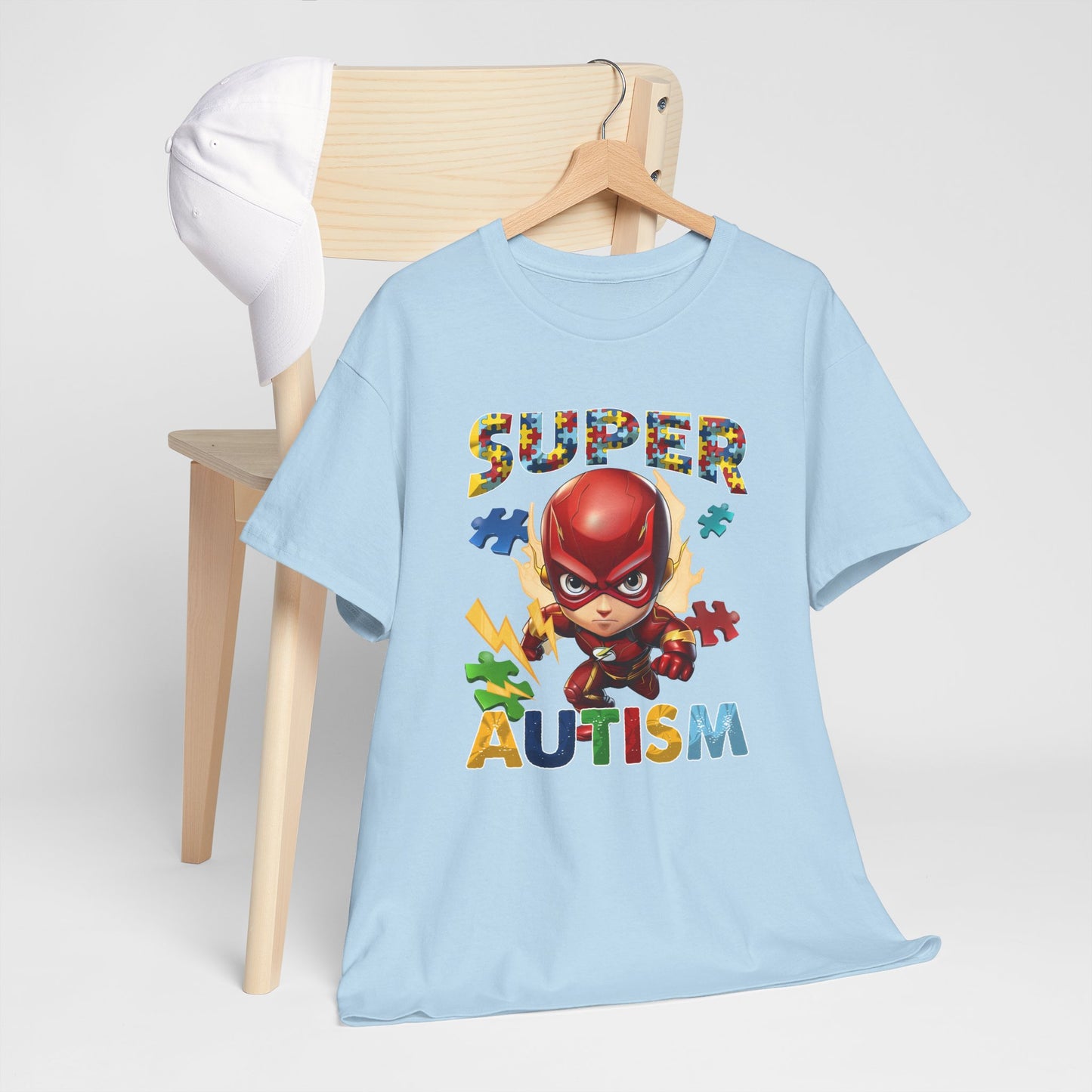 Autism Superhero T-Shirt — "Super Autism" Puzzle Piece Kids Tee
