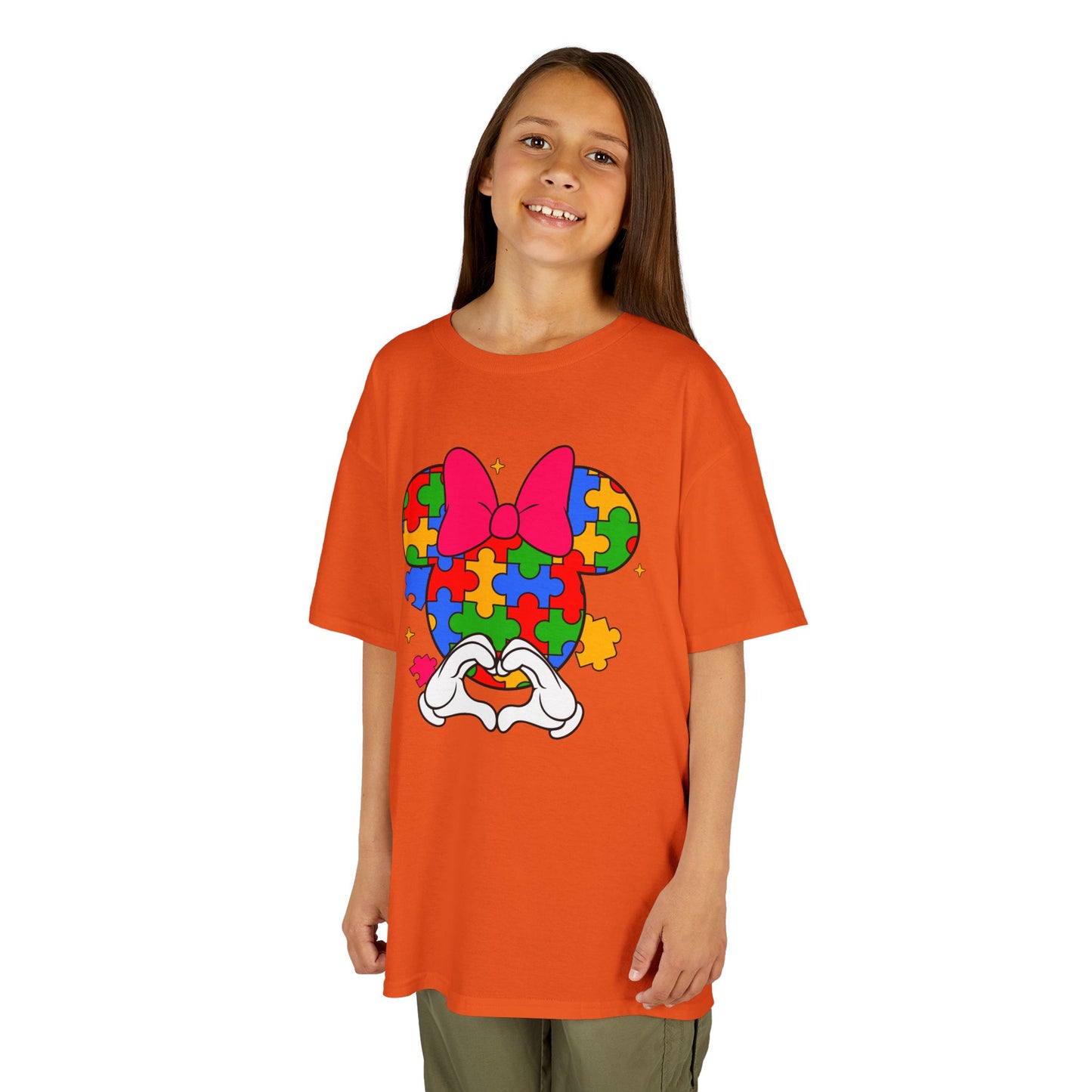 Autism Awareness Puzzle Minnie Kids T-Shirt
