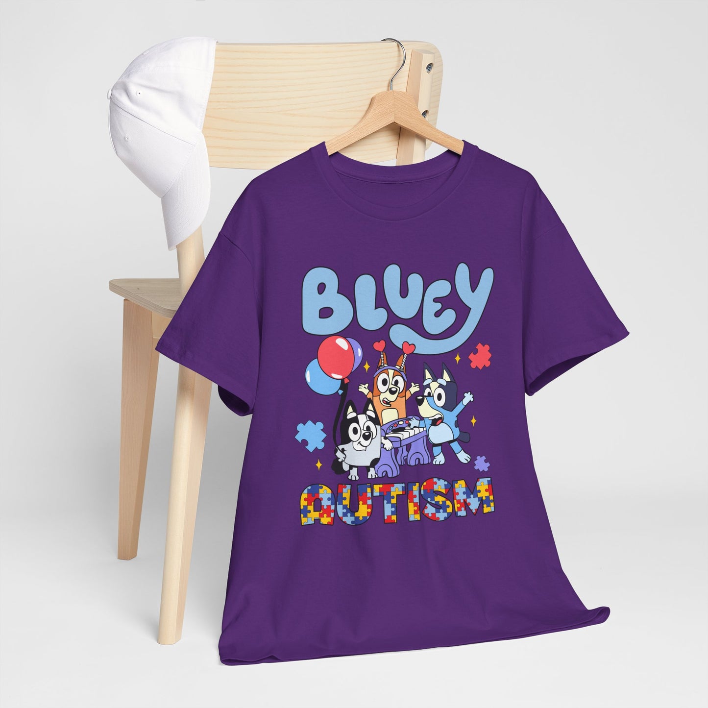Bluey Autism Puzzle-Pattern T-Shirt