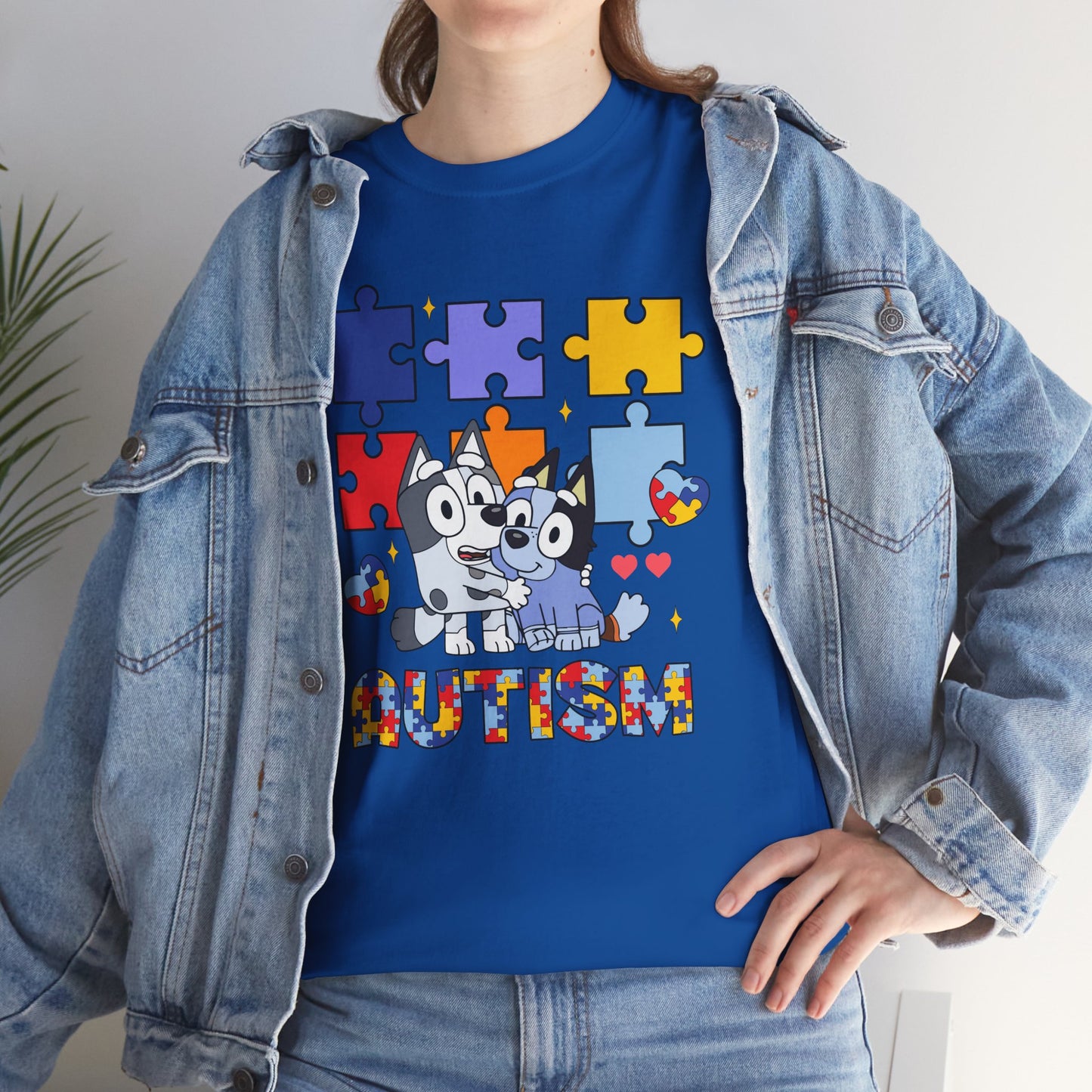 Autism Awareness Puzzle Tee — Cute Puppy Puzzle Piece Design