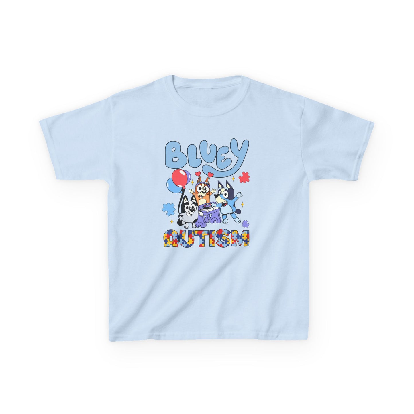 Kids Tee — Bluey & Friends Autism Awareness Graphic