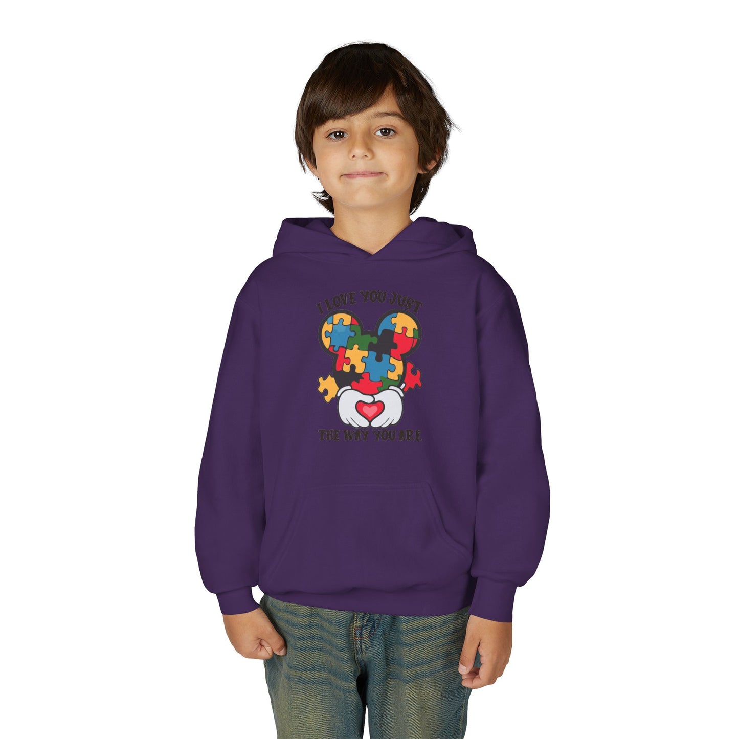 Puzzle Heart Youth Hoodie - "I Love You Just the Way You Are"
