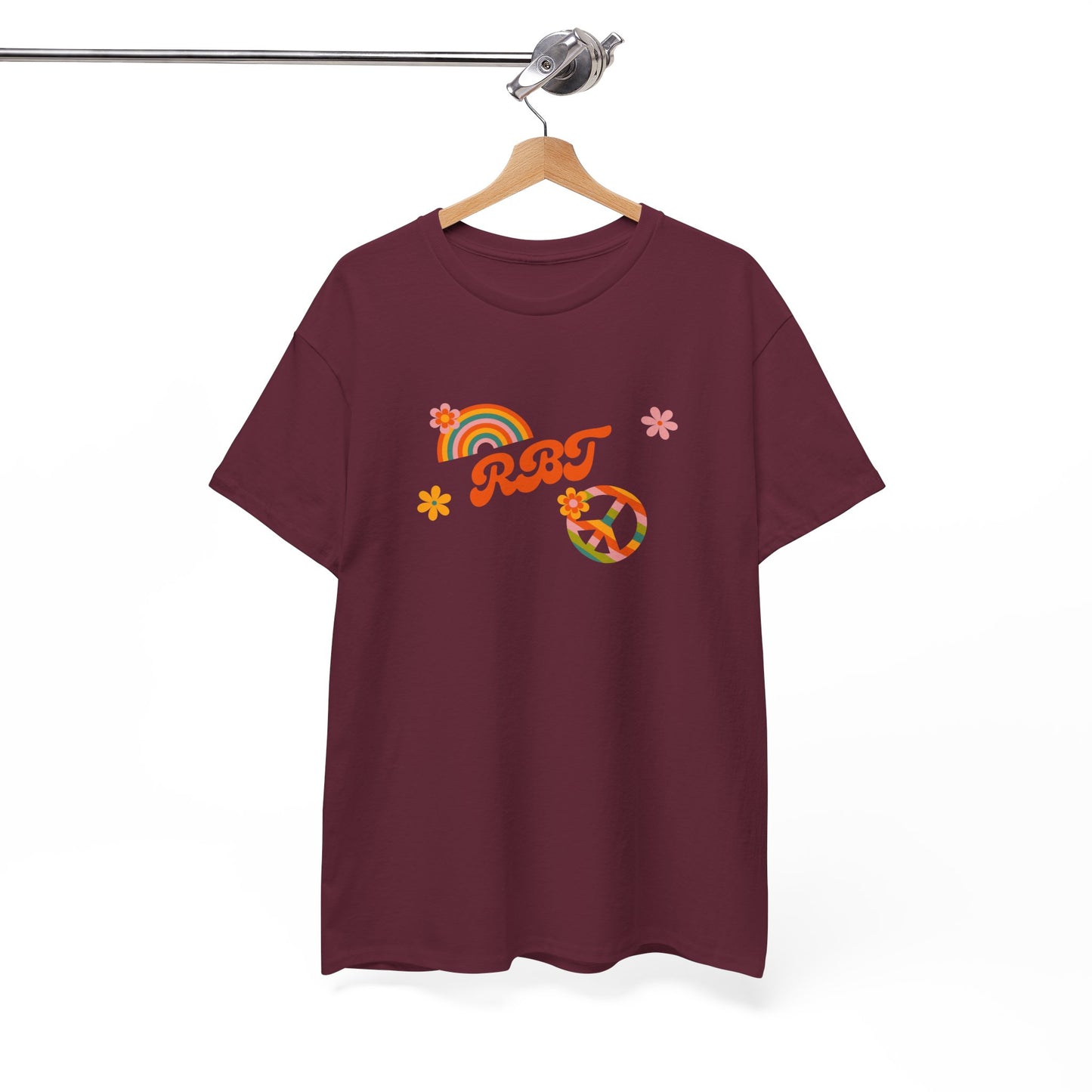 Retro Rainbow Tee - Summer Vibes, Unisex Cotton Shirt, Casual Wear, Gift for Friends, Festival Outfit, Bohemian Style
