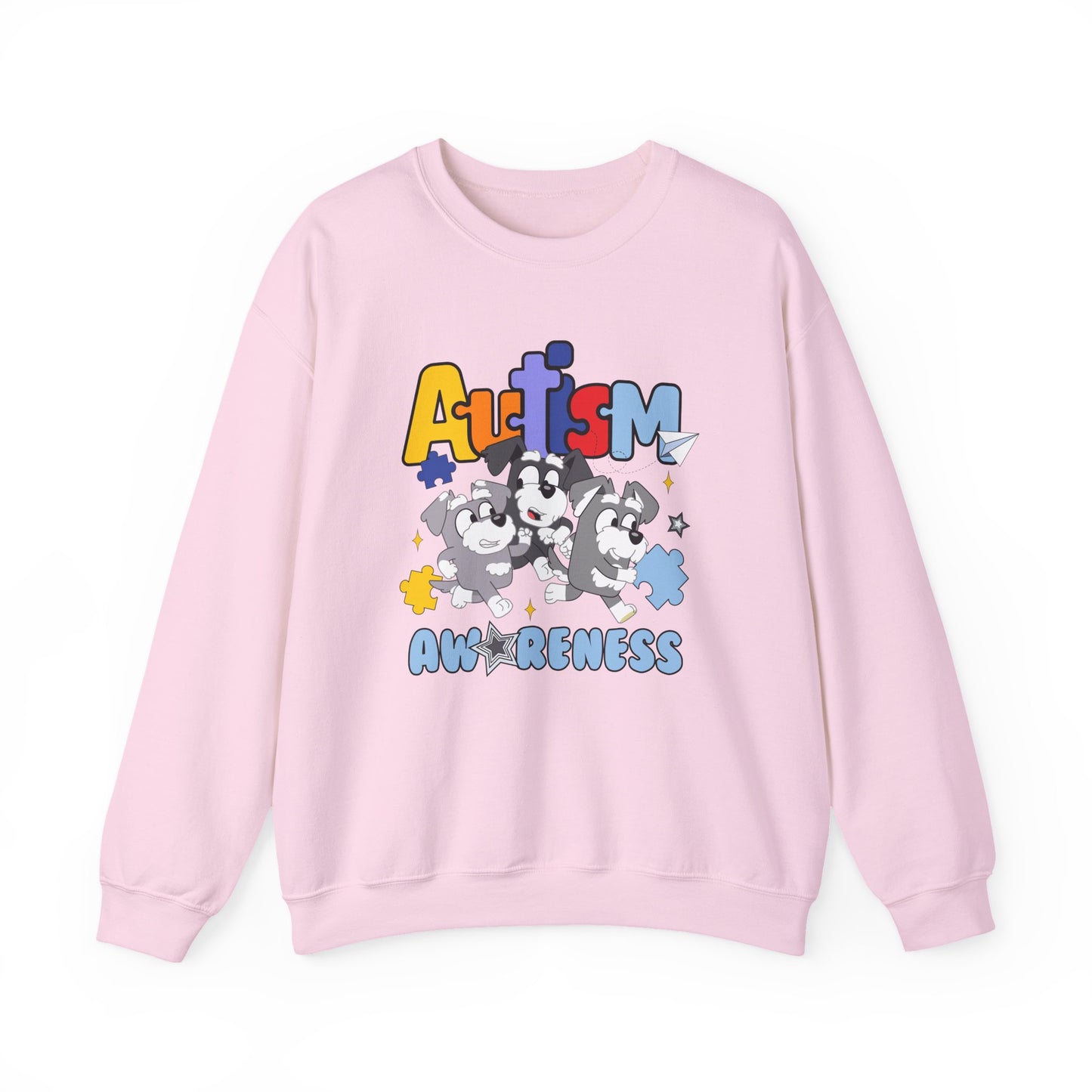 Autism Awareness Crewneck Sweatshirt – Colorful Puzzle Piece Design