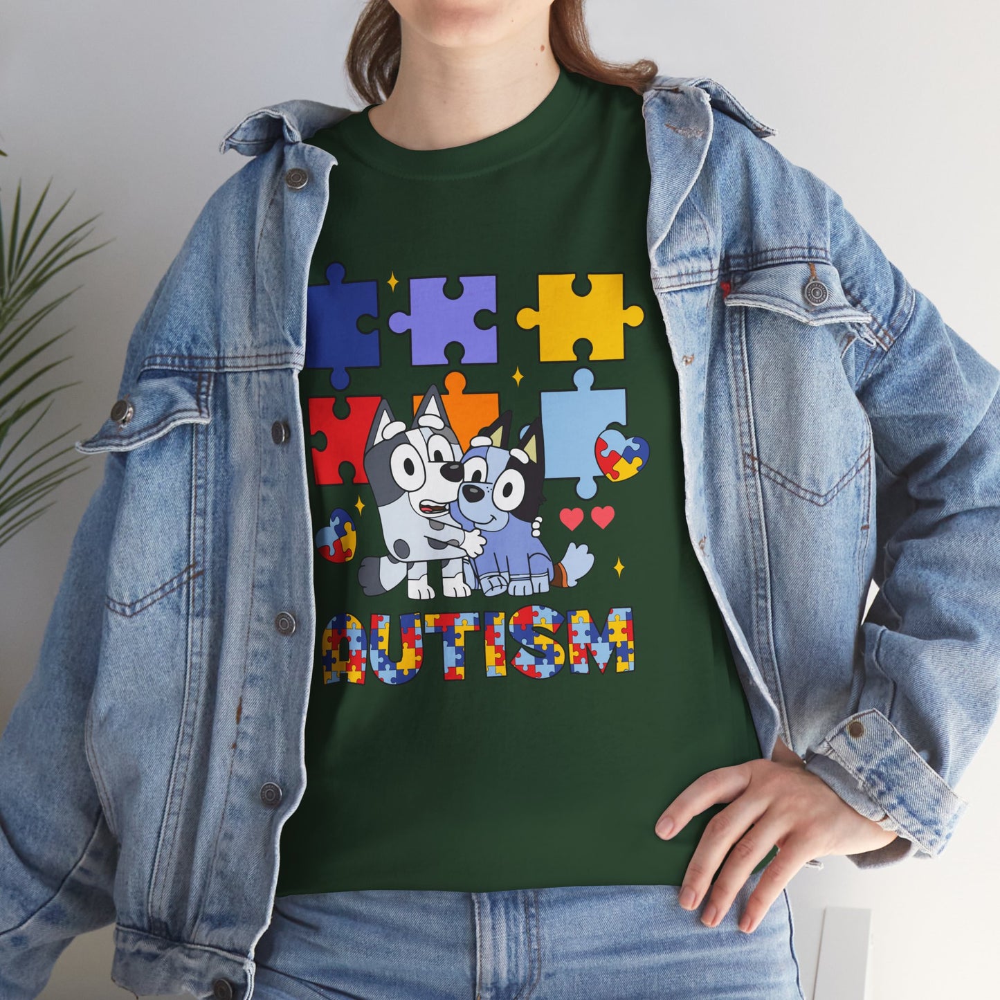 Autism Awareness Puzzle Tee — Cute Puppy Puzzle Piece Design