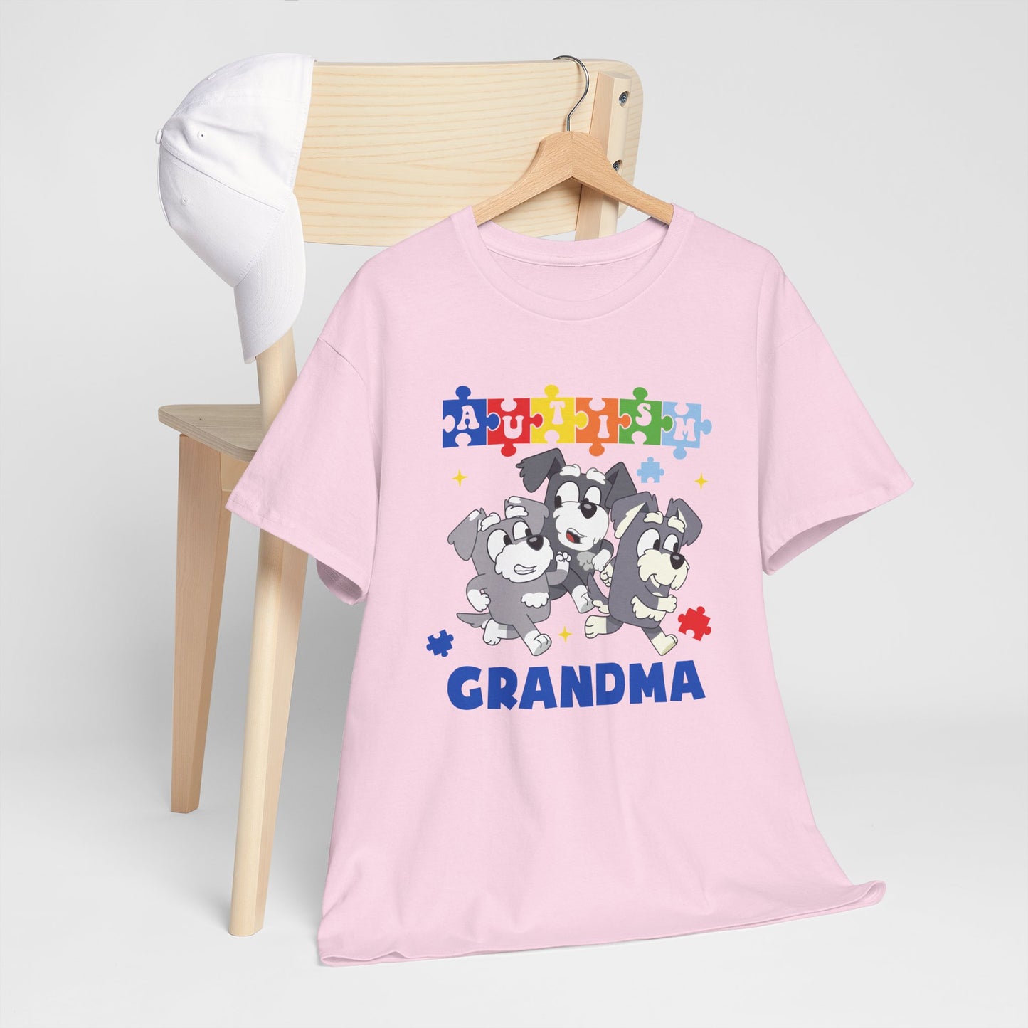 Grandma Paw-some Autism Awareness Tee — Puzzle Dogs Autism Grandma Shirt