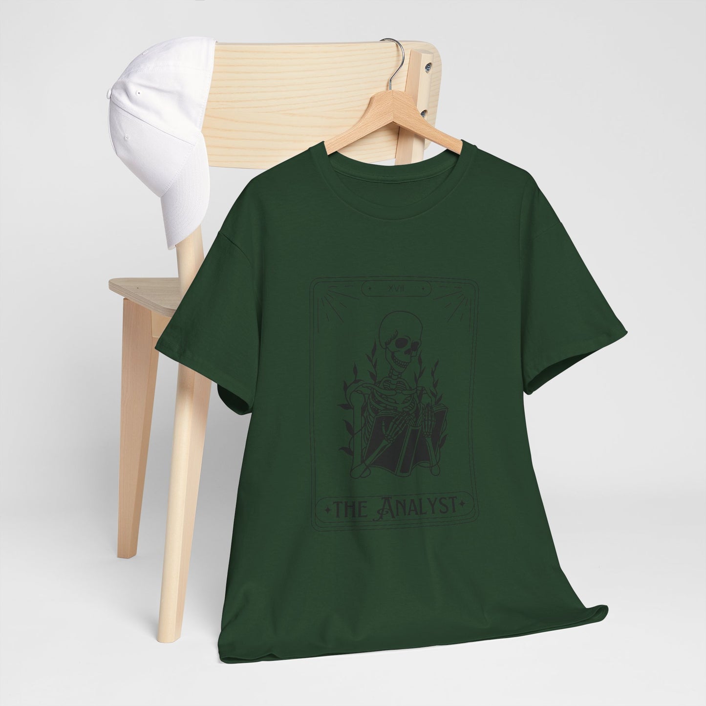 The Analyst Unisex Heavy Cotton Tee - Casual Skeleton Graphic T-Shirt