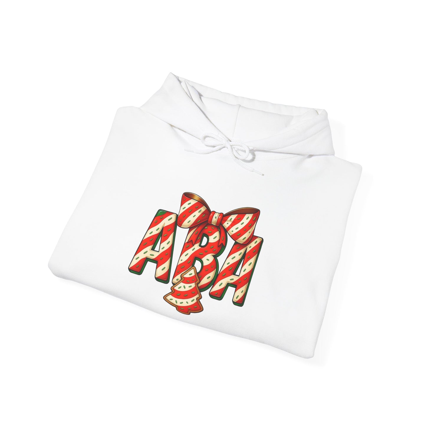 ABA Little Debbie Cake Candy Cane Gift Bow Graphic Holiday Sweatshirt Hoodie