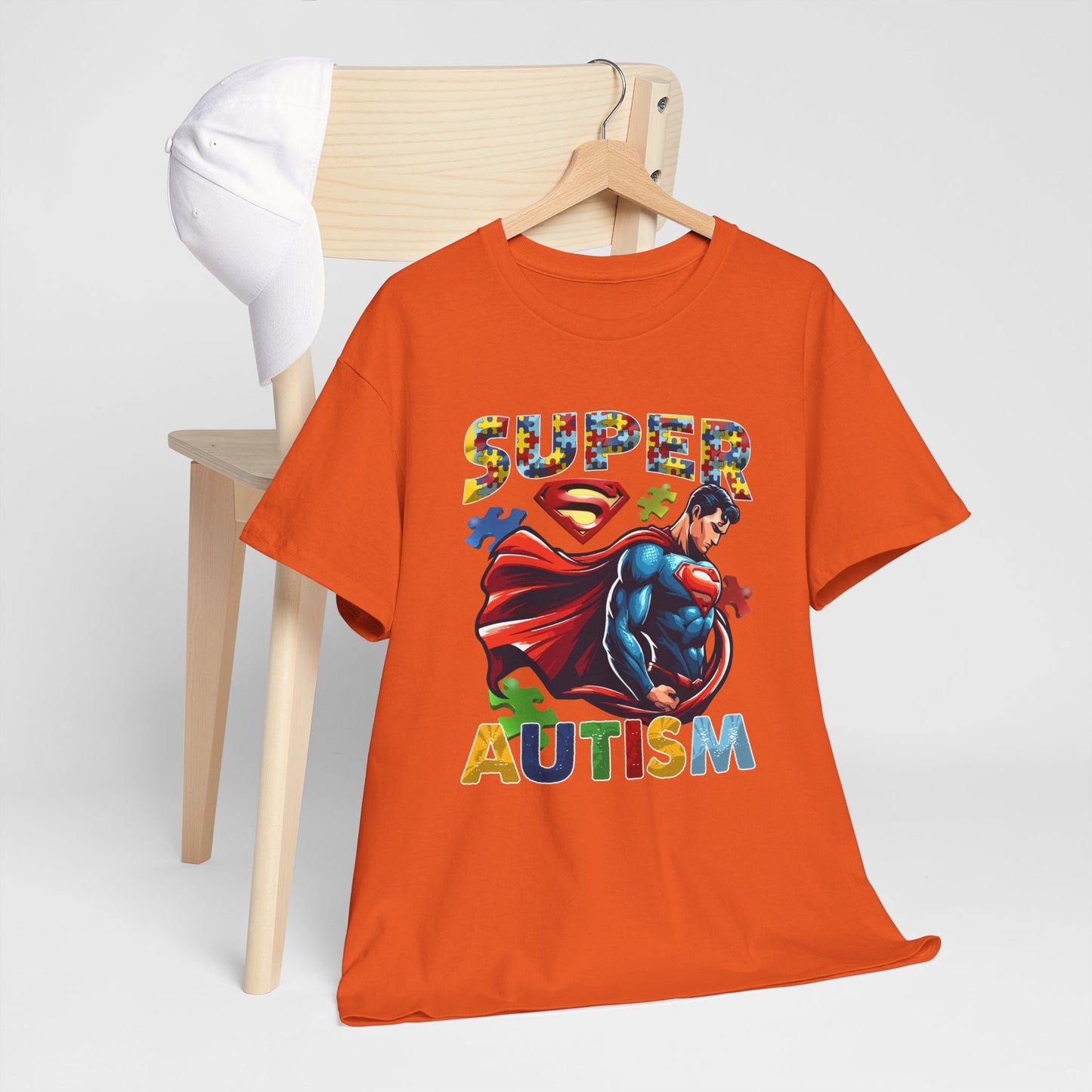 Autism Superhero T-Shirt — "Super Autism" Colorful Puzzle Design