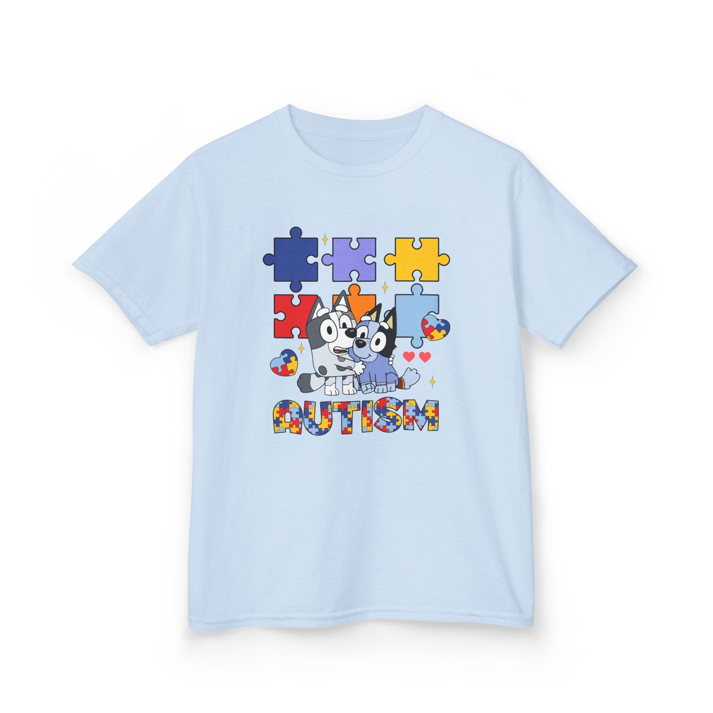 Kids Tee — Colorful Autism Puzzle Paw Design