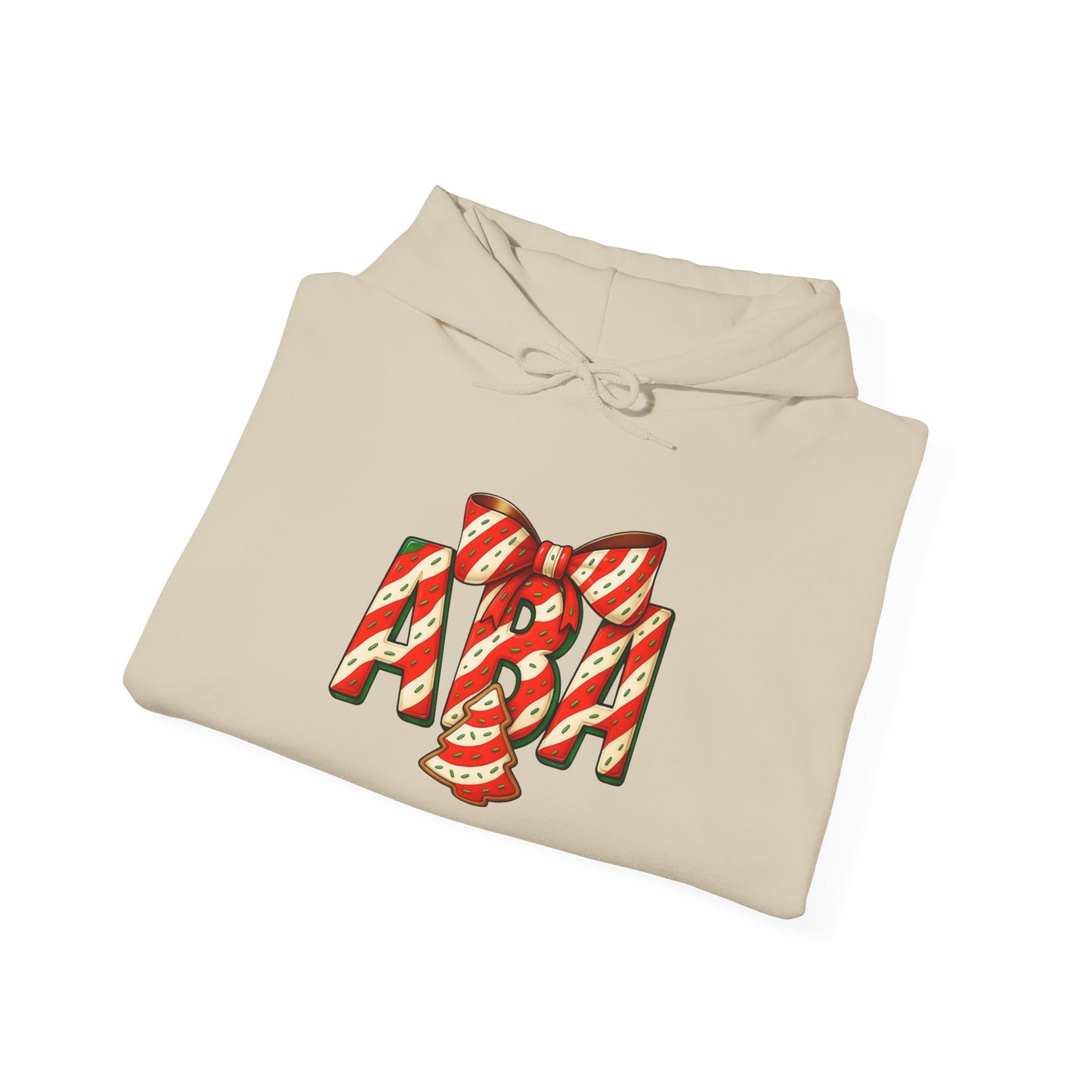 ABA Little Debbie Cake Candy Cane Gift Bow Graphic Holiday Sweatshirt Hoodie