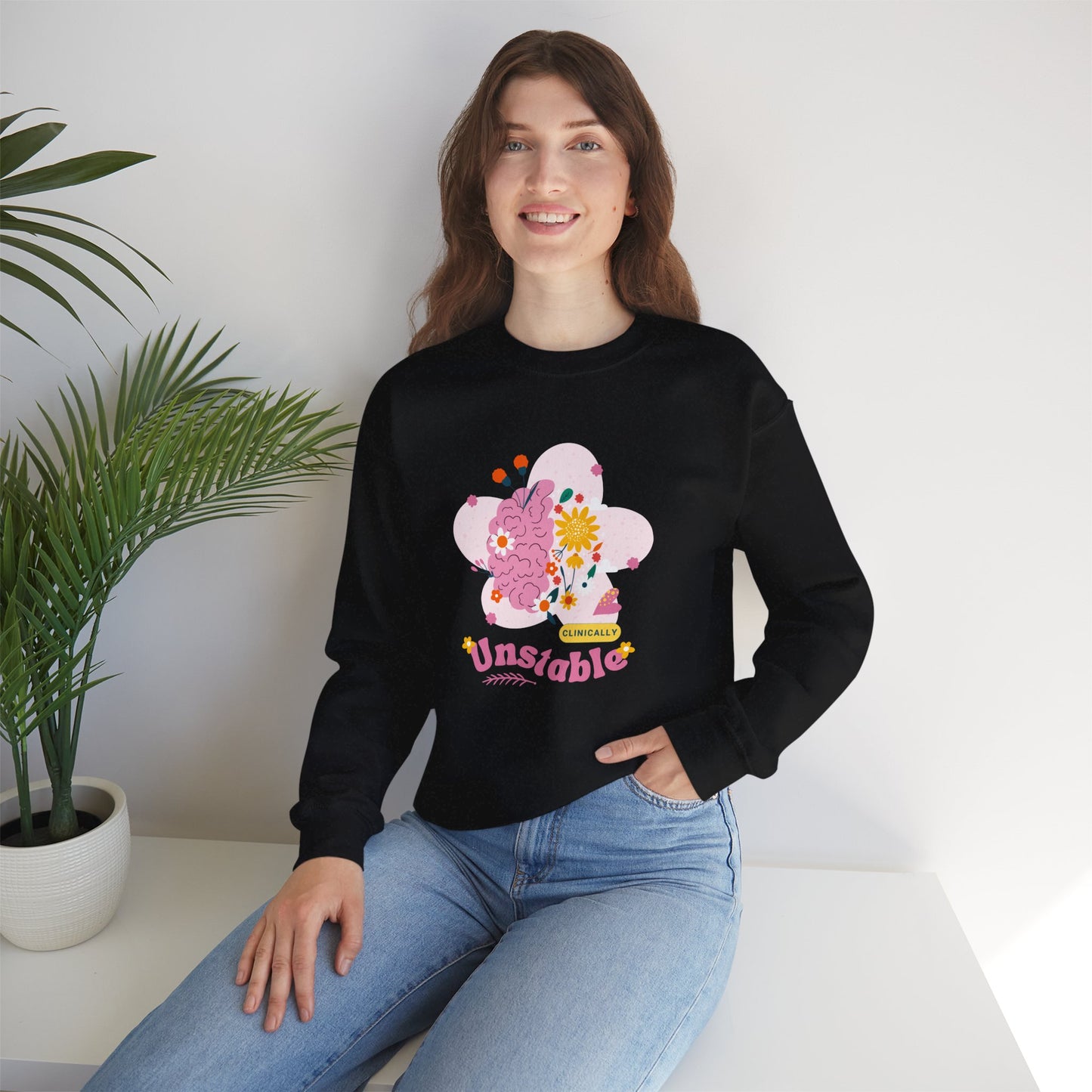 Unstable Floral Brain Crewneck Sweatshirt