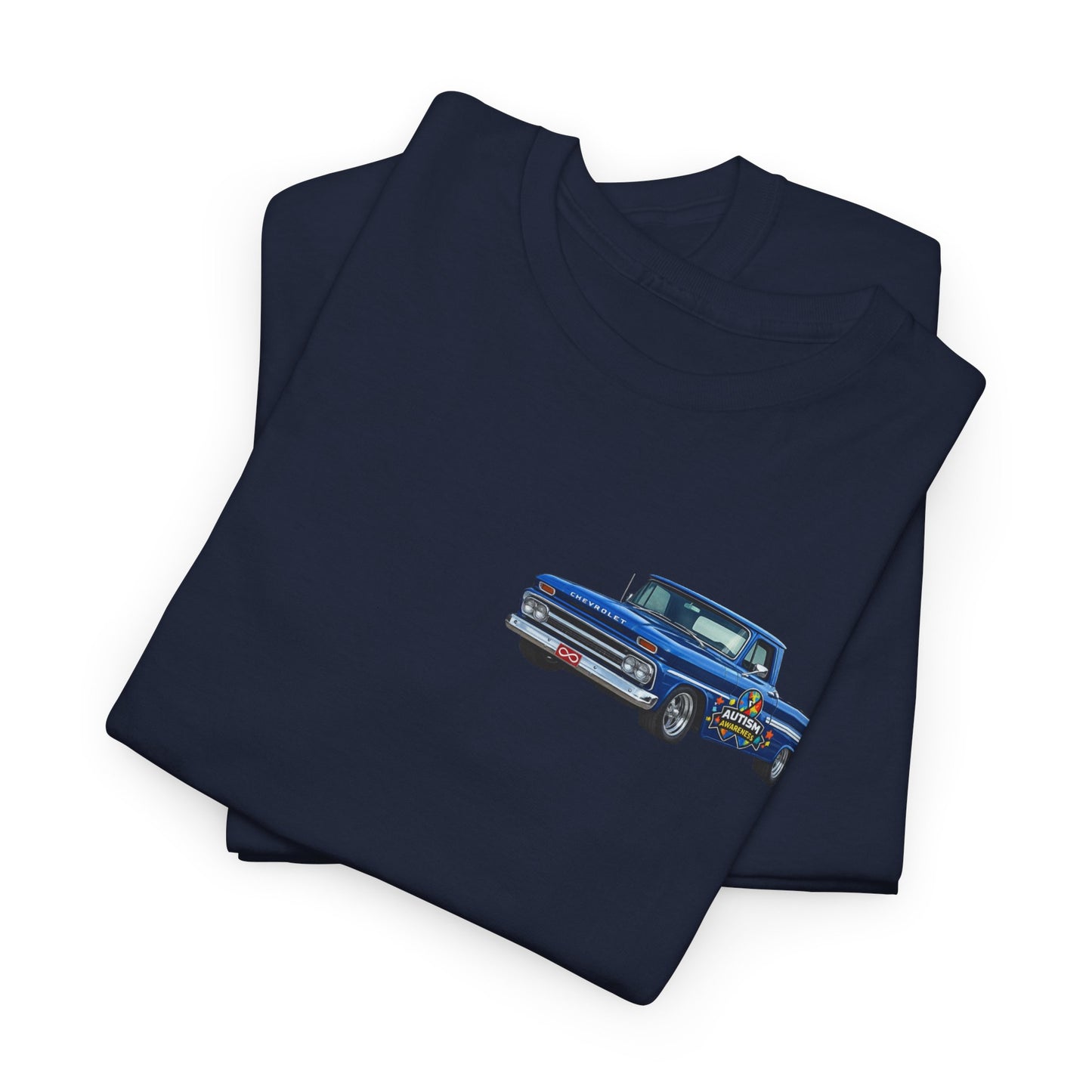 Tim’s Truck Tee- Autism Awareness Truck T-Shirt — Vintage Pickup Puzzle Ribbon Tee