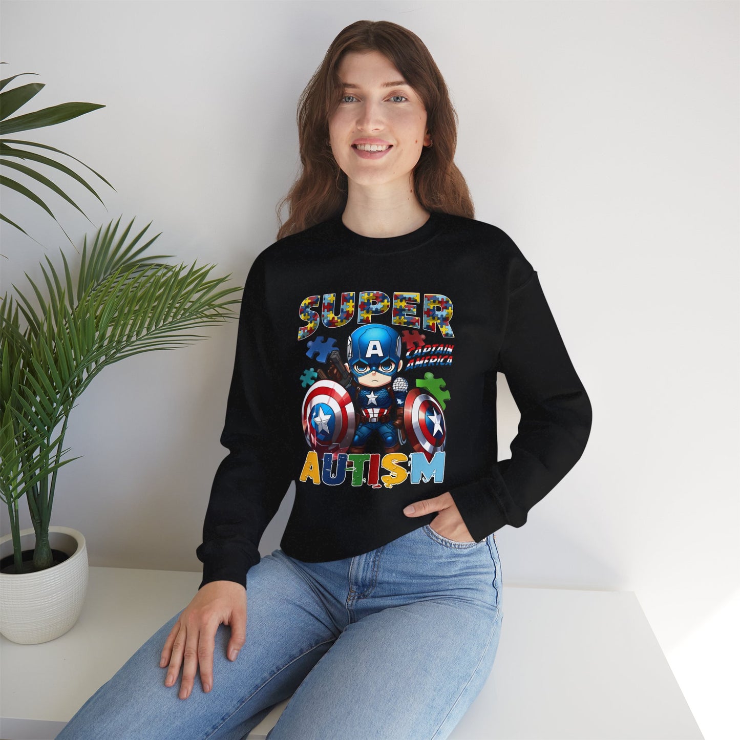 Autism Superhero Crewneck Sweatshirt