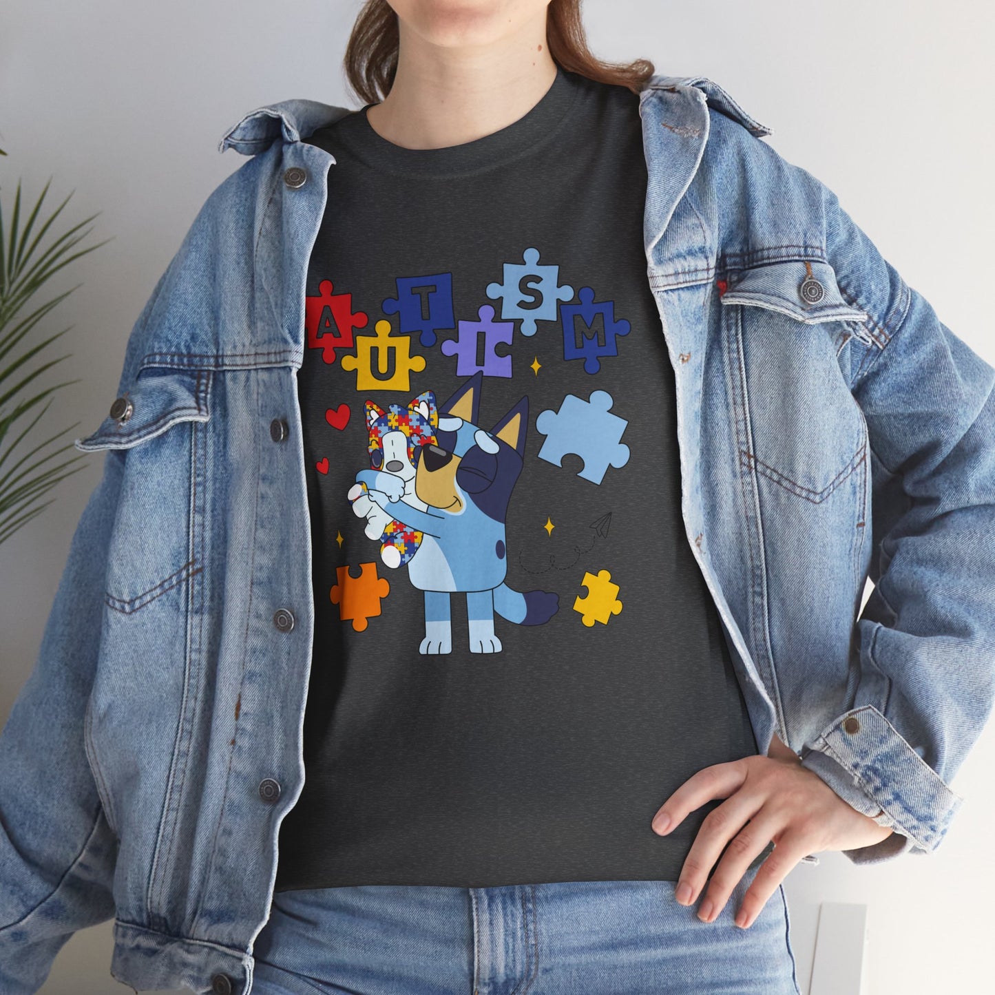 Autism Awareness Puzzle Puppy T-Shirt — Cute Supportive Autism Design