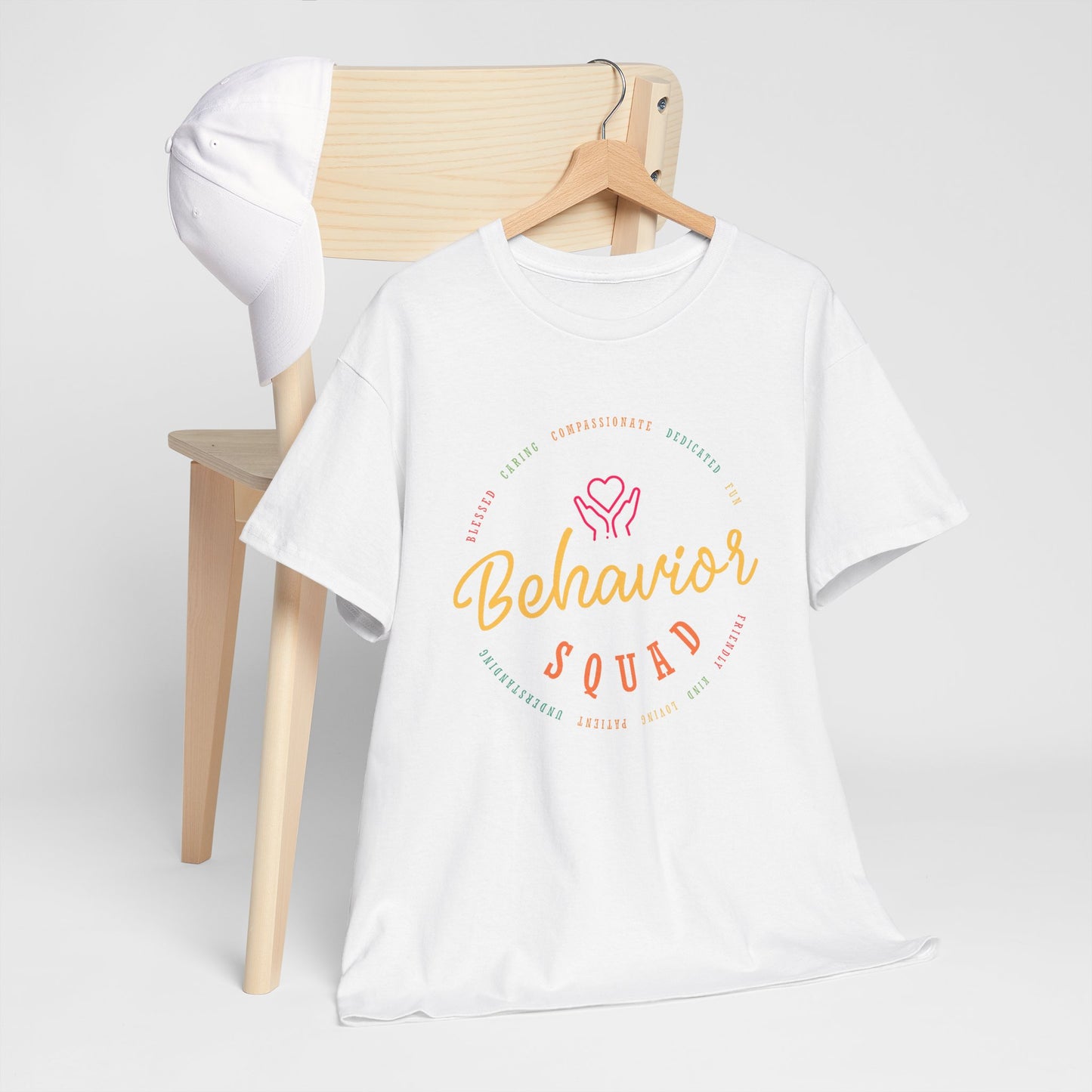 Behavior Squad T-Shirt — Pastel Heart Crew Tee for Teachers & Counselors