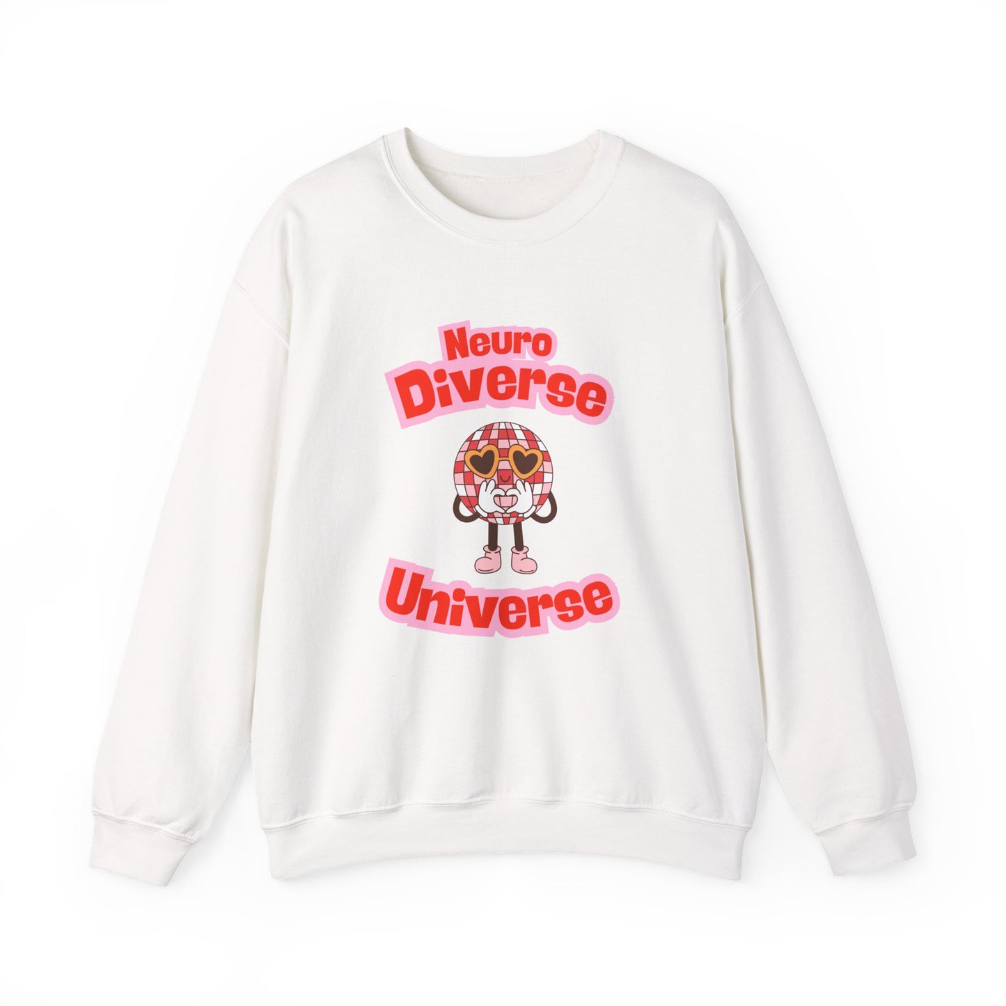 Neuro Diverse Universe Sweatshirt — Cute Brain Character Autism Pride Crewneck