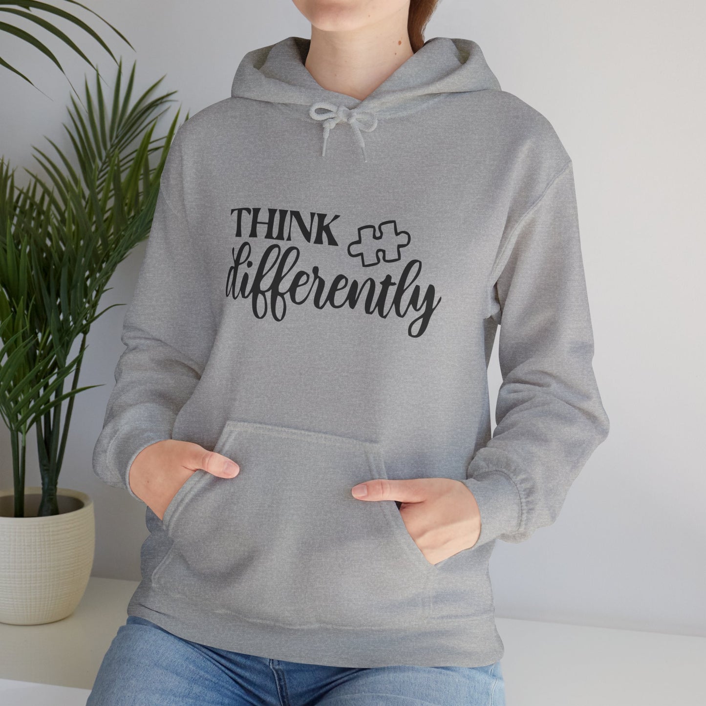 Think Differently Puzzle Piece Hooded Sweatshirt