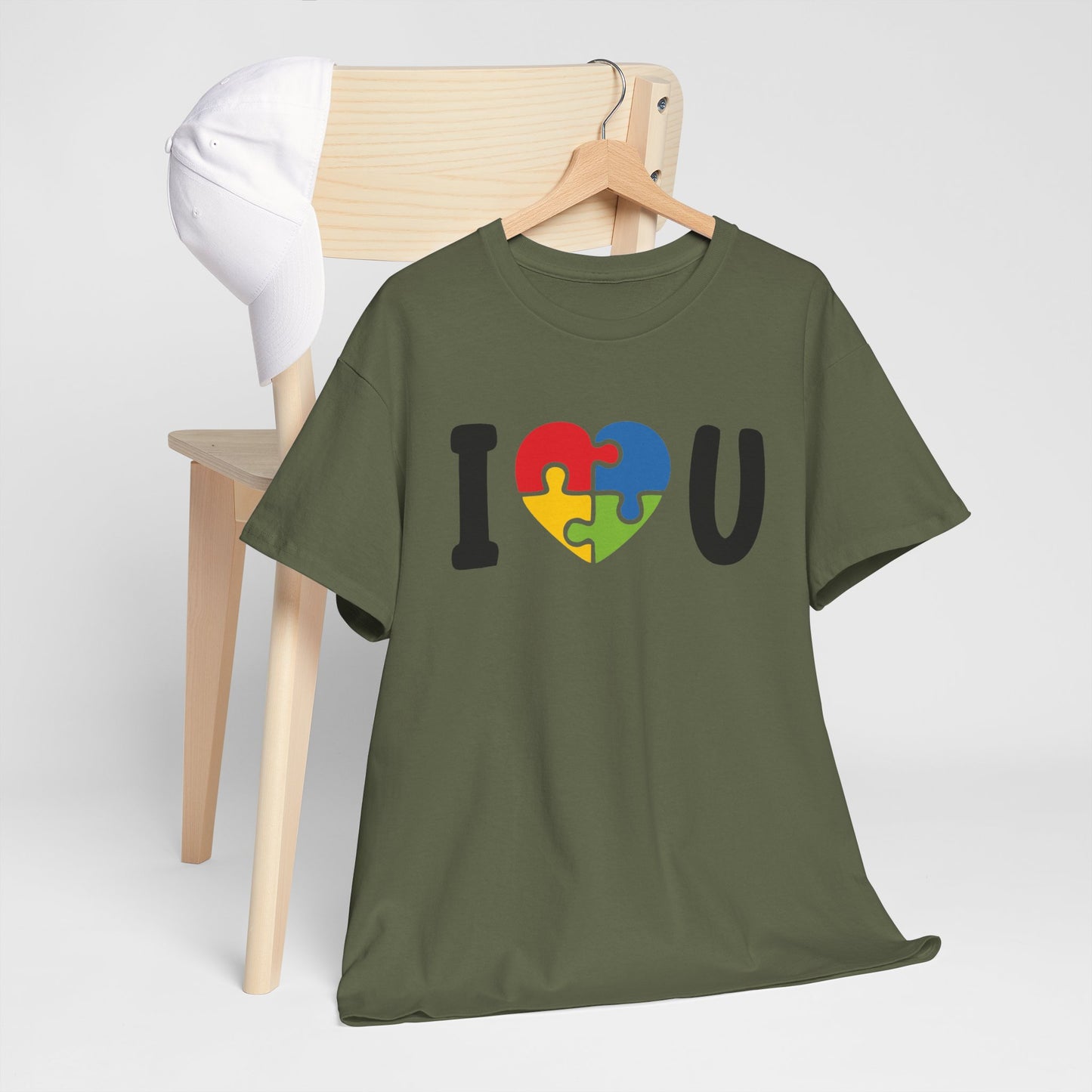 Rainbow Heart Puzzle Unisex Heavy Cotton Tee