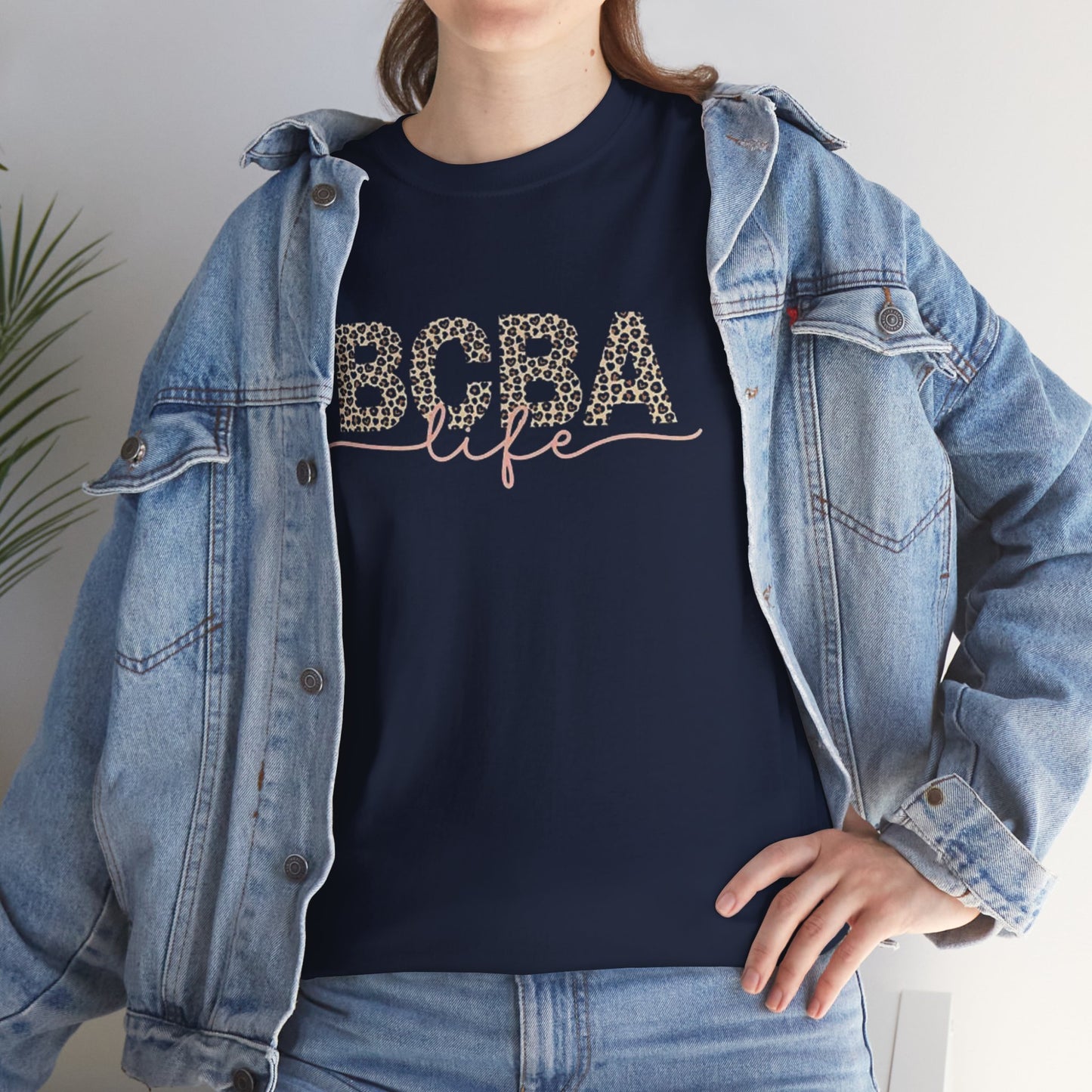 BCBA Life Leopard Print Tee — Bubble Tea Lover Graphic Shirt