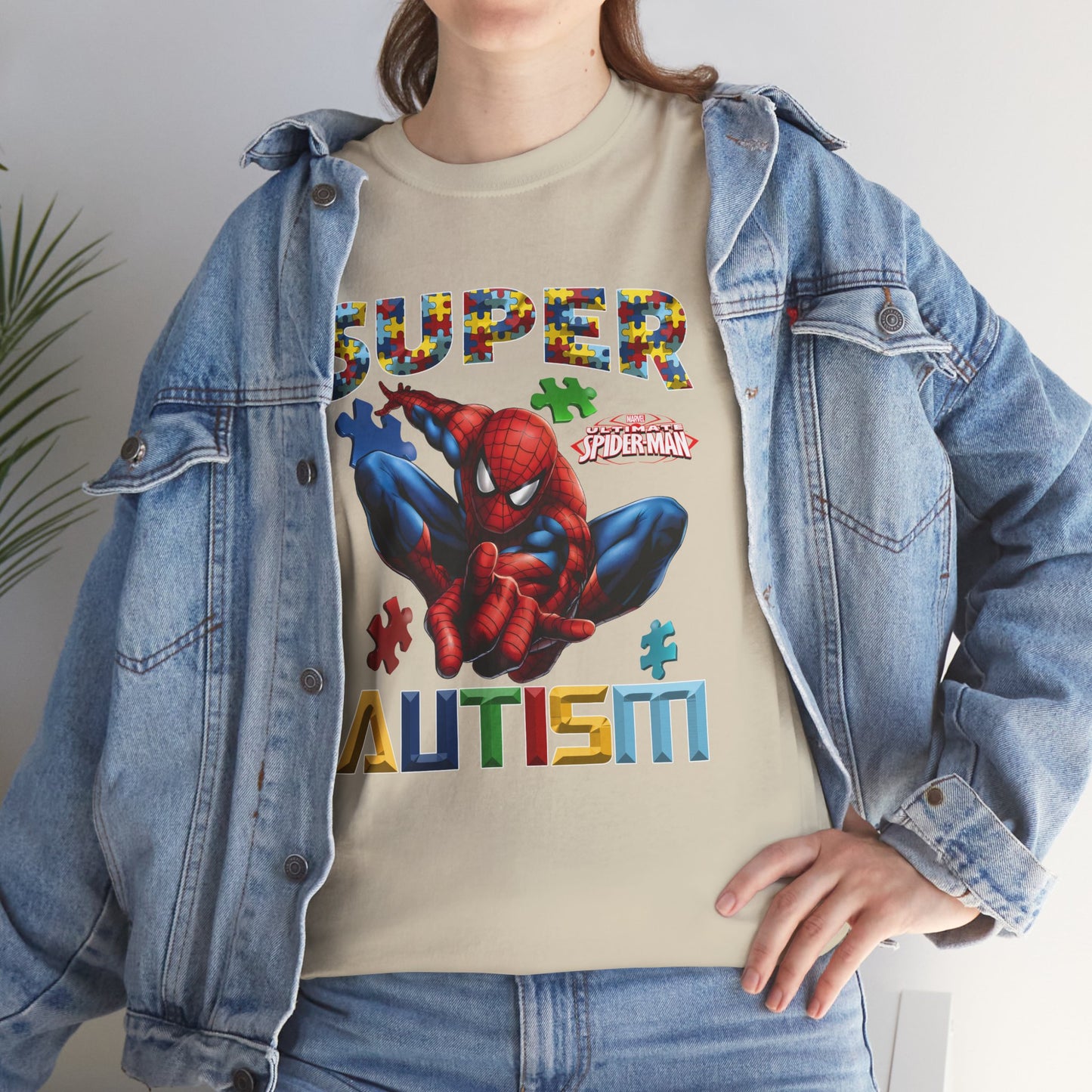 Autism Awareness T-Shirt — "Super Autism" Colorful Puzzle Design