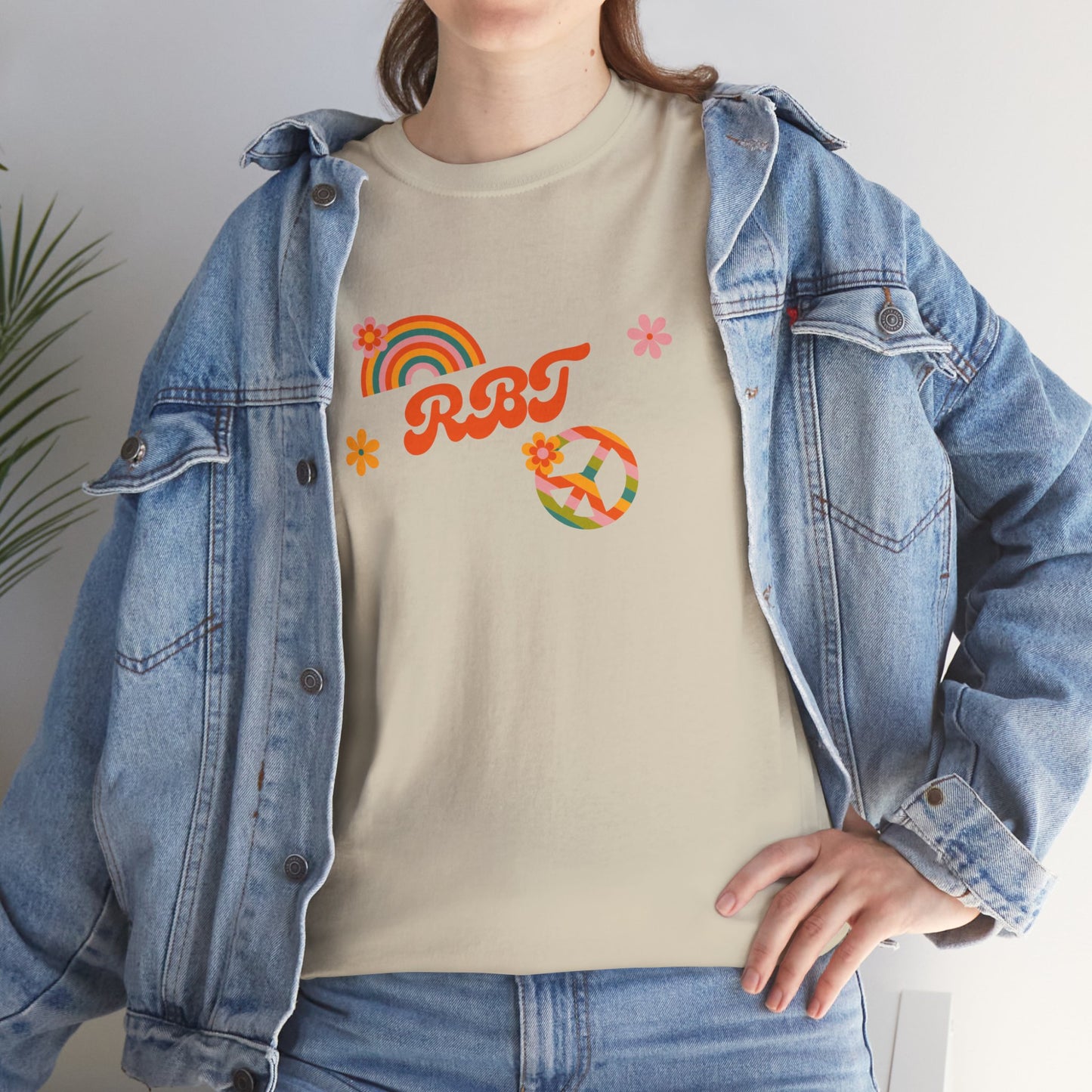 Retro Rainbow Tee - Summer Vibes, Unisex Cotton Shirt, Casual Wear, Gift for Friends, Festival Outfit, Bohemian Style