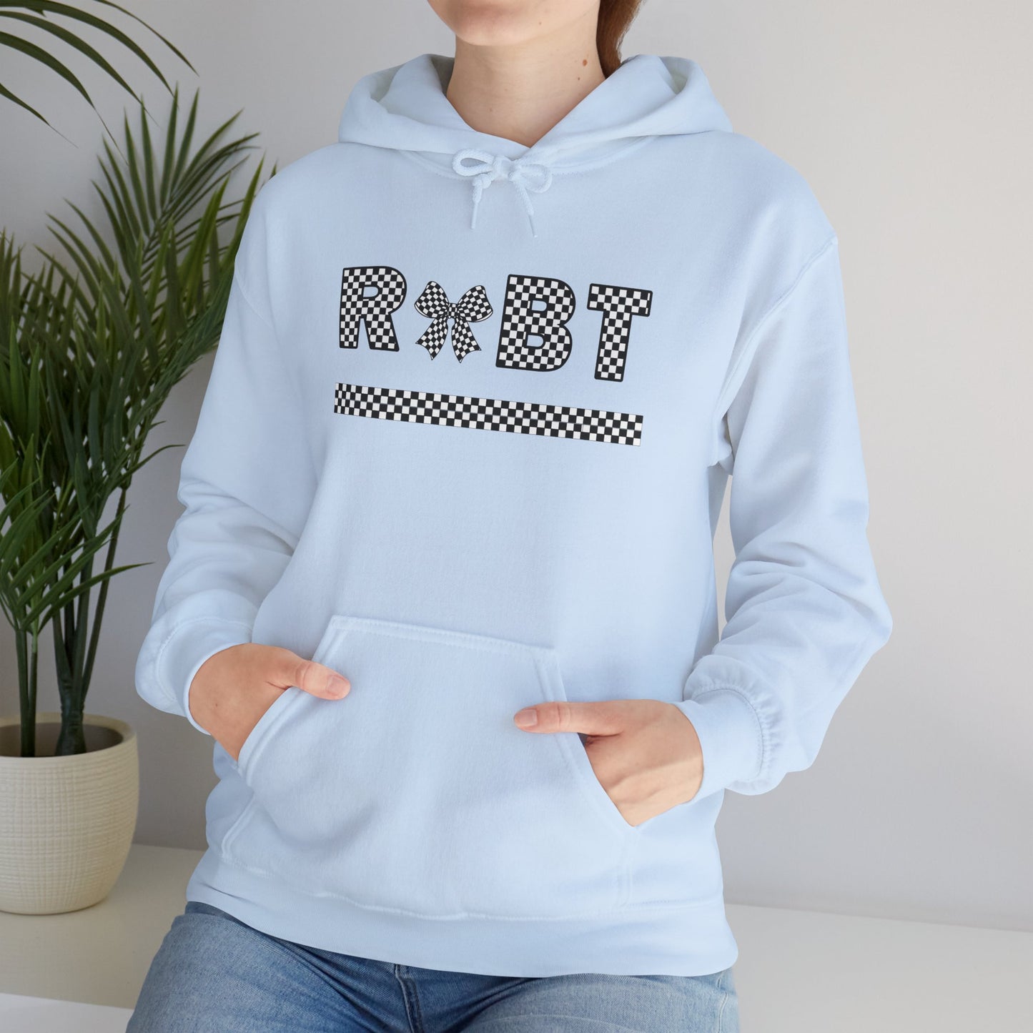 RBT Bow Checkered Hooded Sweatshirt