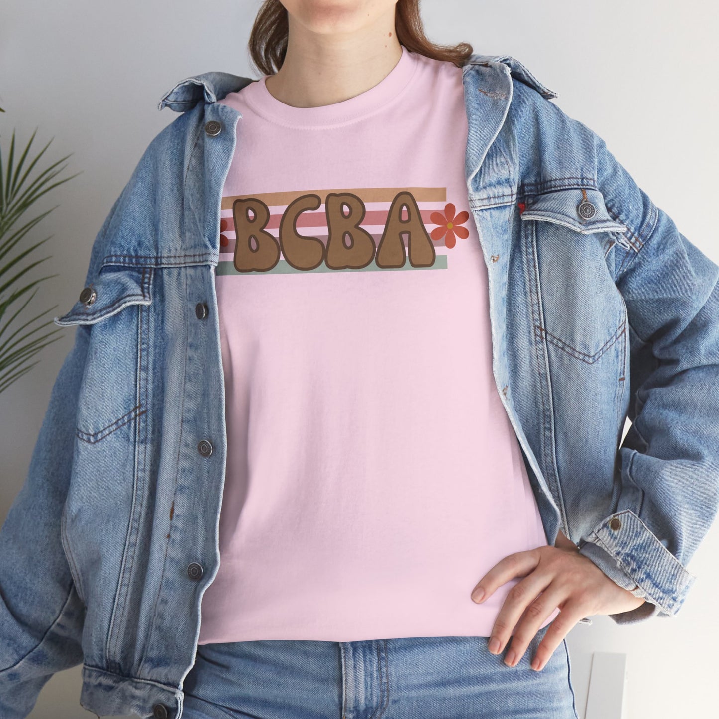 BCBA Unisex Heavy Cotton Tee, Comfortable Daily Wear, Perfect Gift, Summer Fashion, Relaxed Fit Top, Family Gatherings, Self-Care