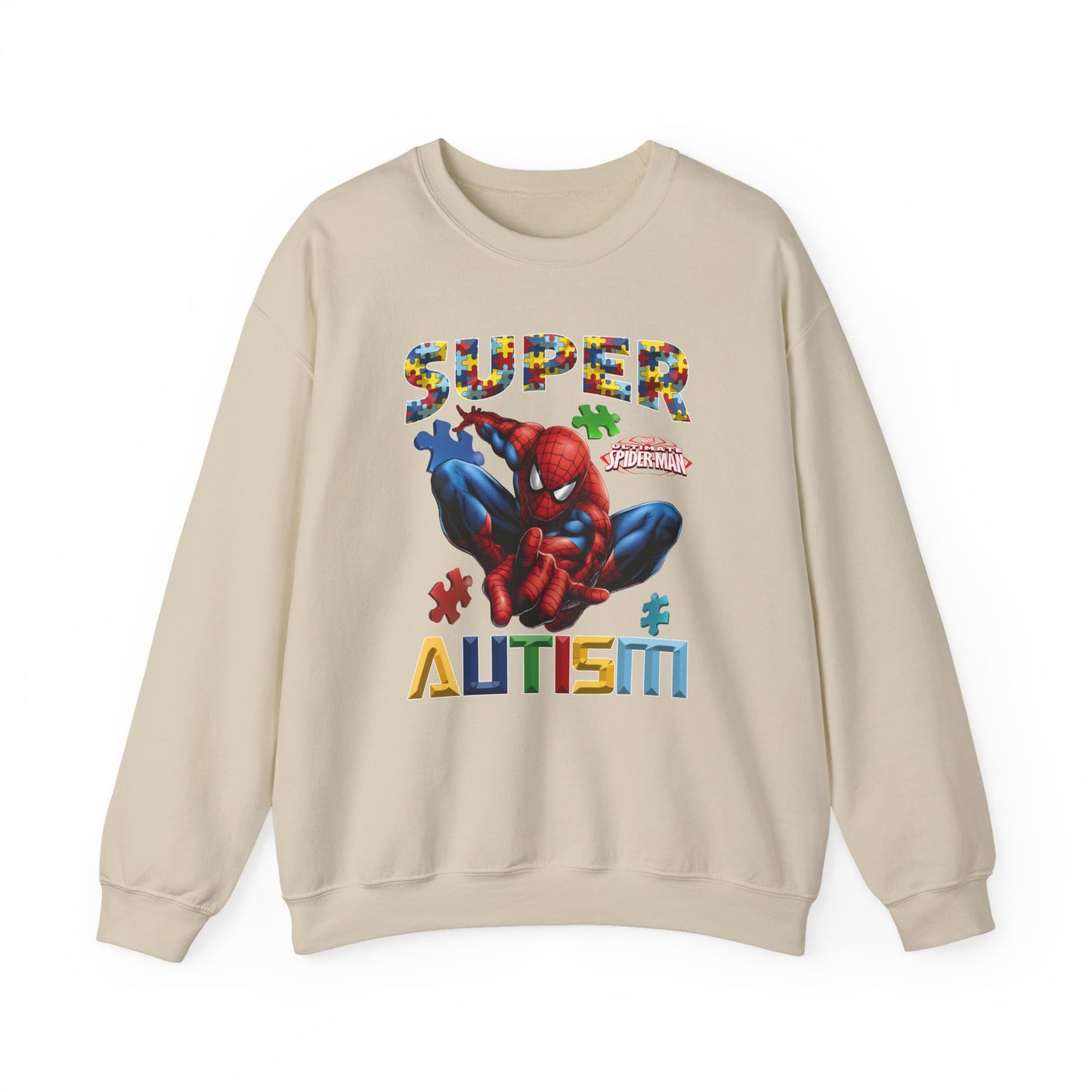 Autism Awareness Sweatshirt — "Super Autism" Puzzle-Logo Crewneck