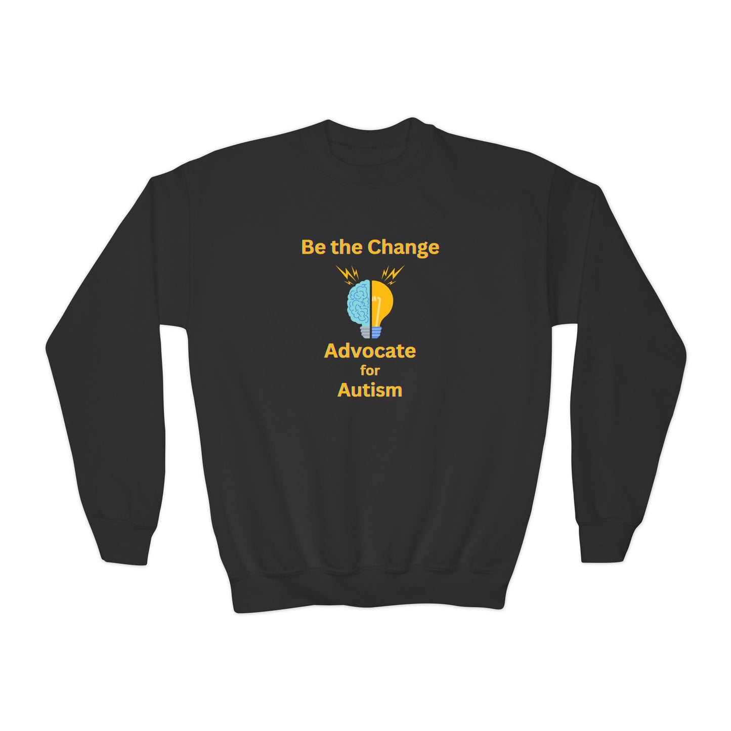 Advocate for Autism Youth Crewneck Sweatshirt — "Be the Change" Awareness Pullover