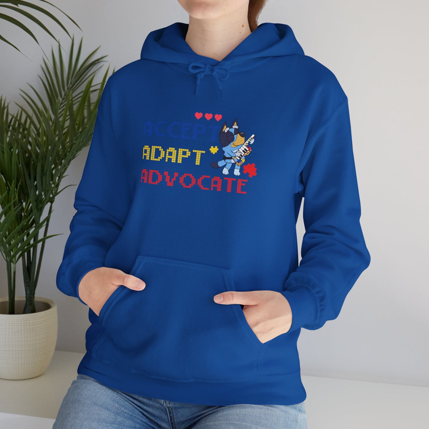 Adopt Advocate Hoodie — "Accept Adapt Advocate" Rescue Dog Paw Print Sweatshirt