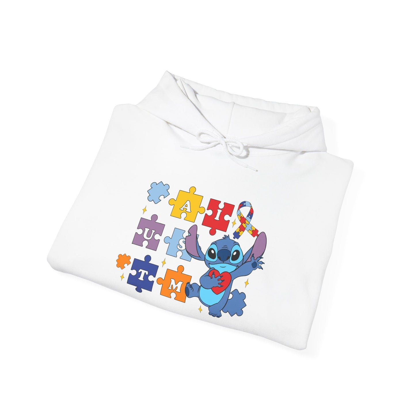 Autism Awareness Hoodie — Puzzle Heart Ribbon Design
