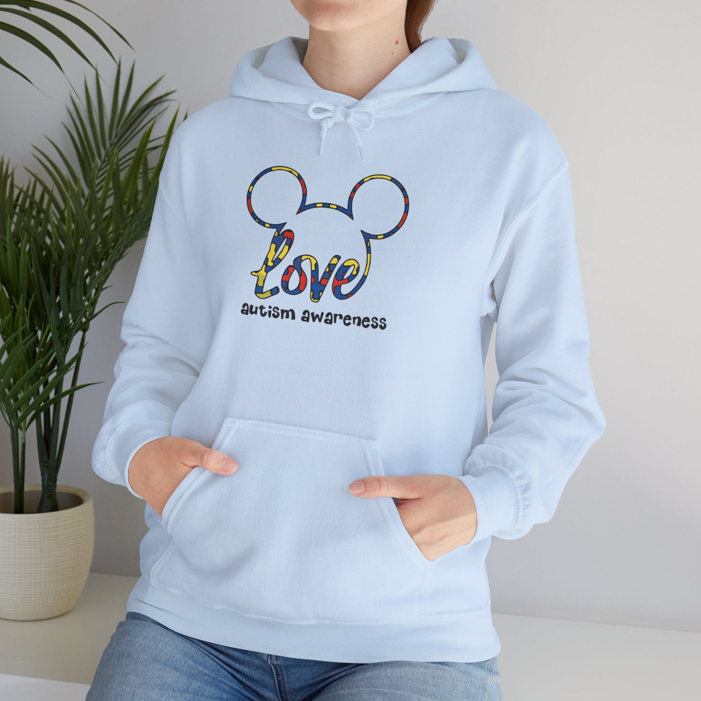 Autism Awareness Love Hoodie — Rainbow Puzzle Mickey Ears