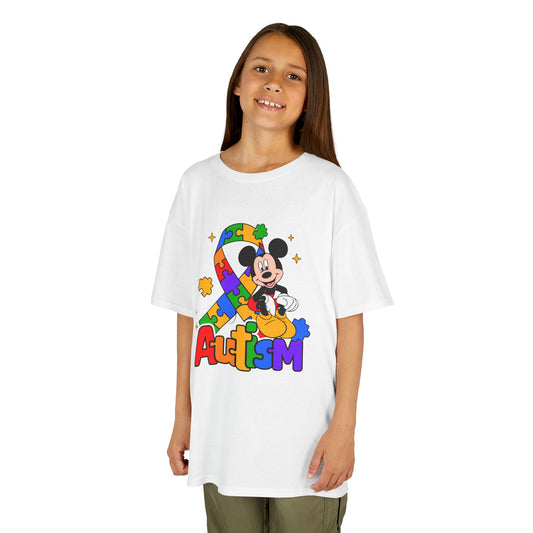 Kids Autism Awareness T-Shirt — Colorful Puzzle Ribbon Design