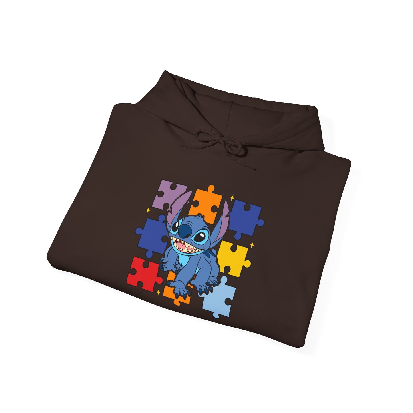 Autism Puzzle Heart Hoodie — Cute Blue Character Puzzle Piece Awareness Sweatshirt