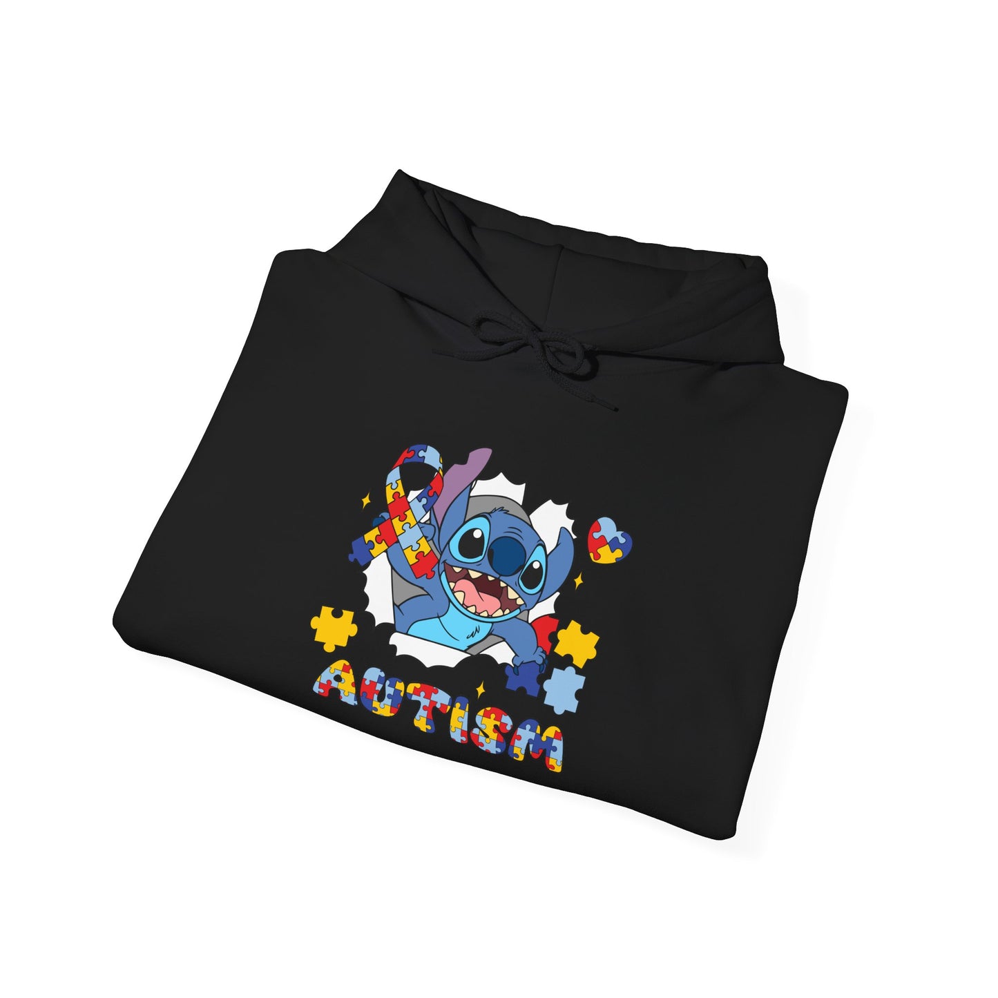 Autism Awareness Hoodie — Colorful Puzzle Stitch Design