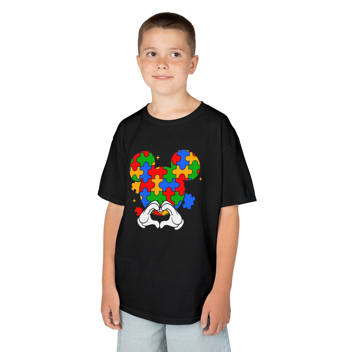 Kids Puzzle Mouse Autism Awareness T‑Shirt