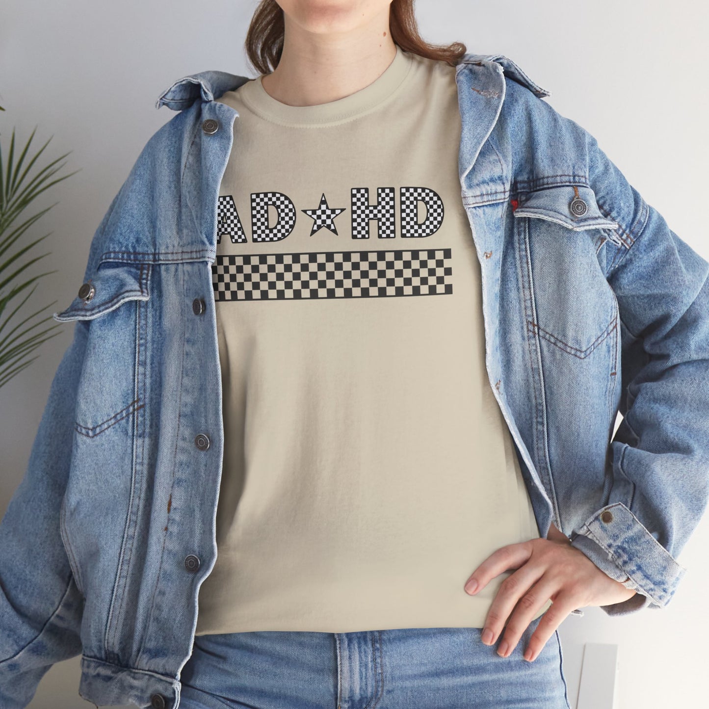 ADHD Vibes Unisex Heavy Cotton Tee - Comfortable Graphic Tee for Mental Health Awareness, Casual Wear, Gifts for Friends, Self-Care