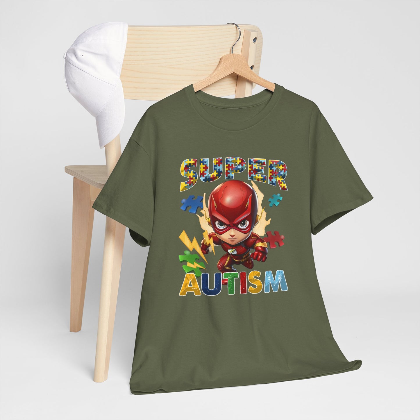 Autism Superhero T-Shirt — "Super Autism" Puzzle Piece Kids Tee