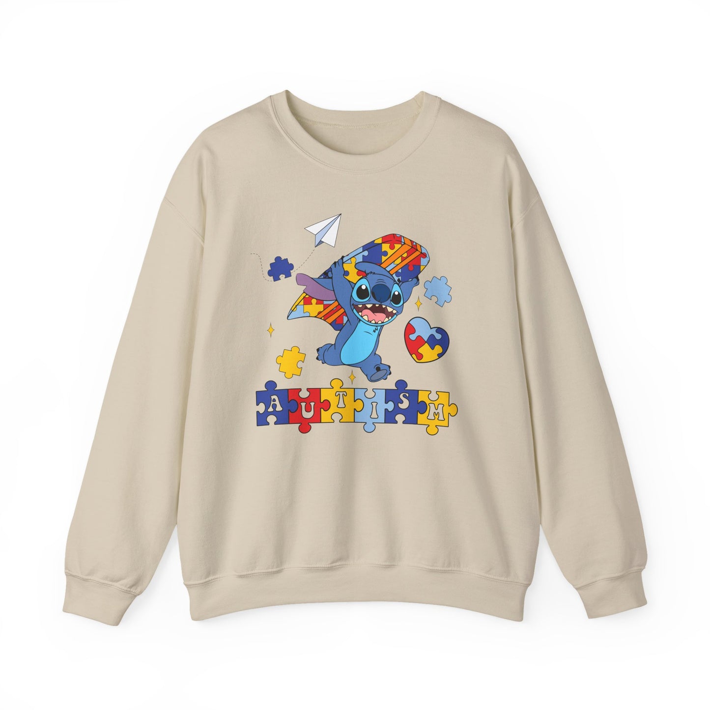 Autism Awareness Sweatshirt – Cute Stitch Puzzle Heart Design