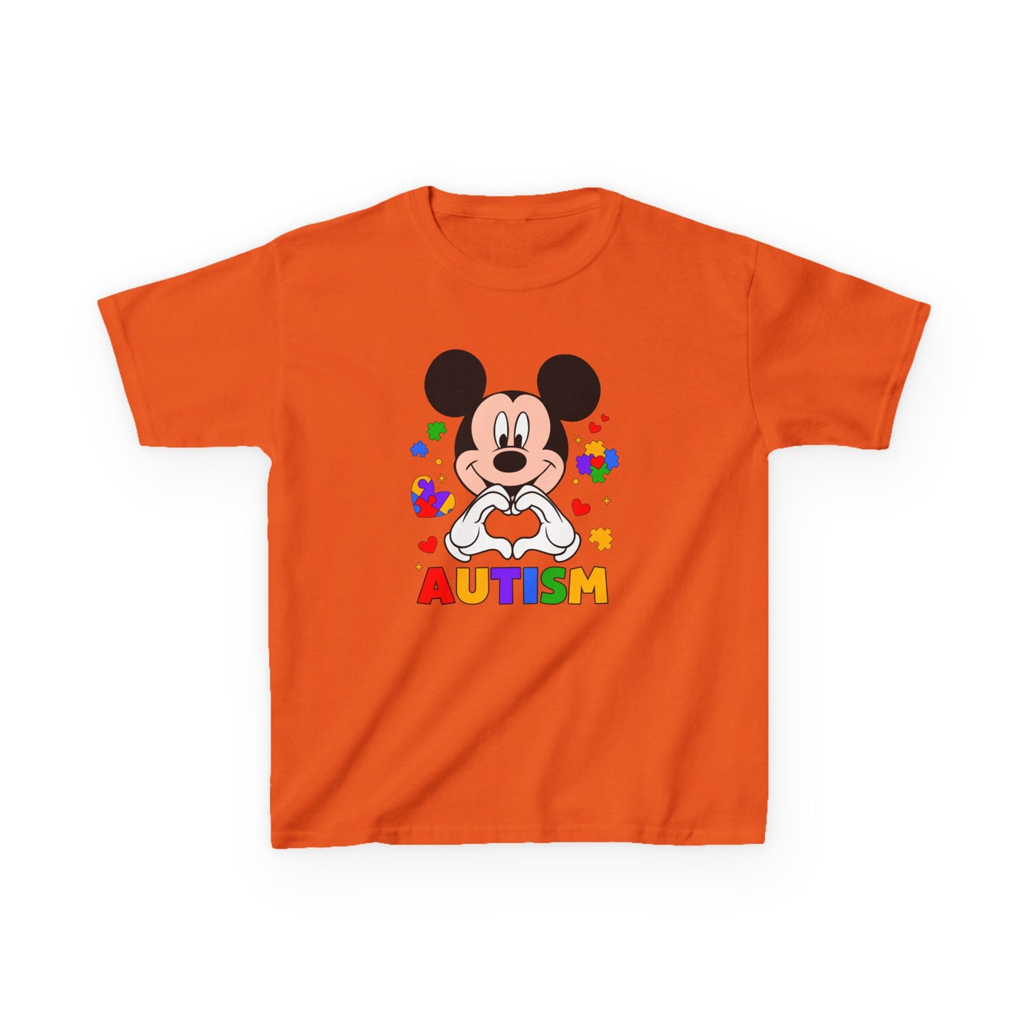 Kids Autism Awareness Tee — Colorful Puzzle Heart Design