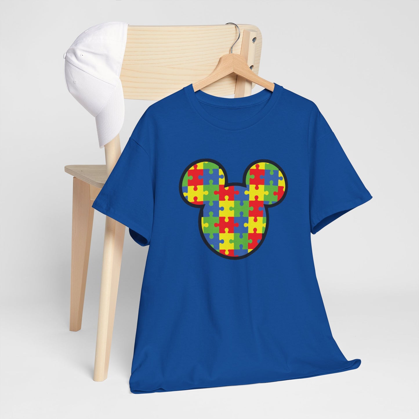 Colorful Puzzle Mickey Mouse Tee for Autism Awareness
