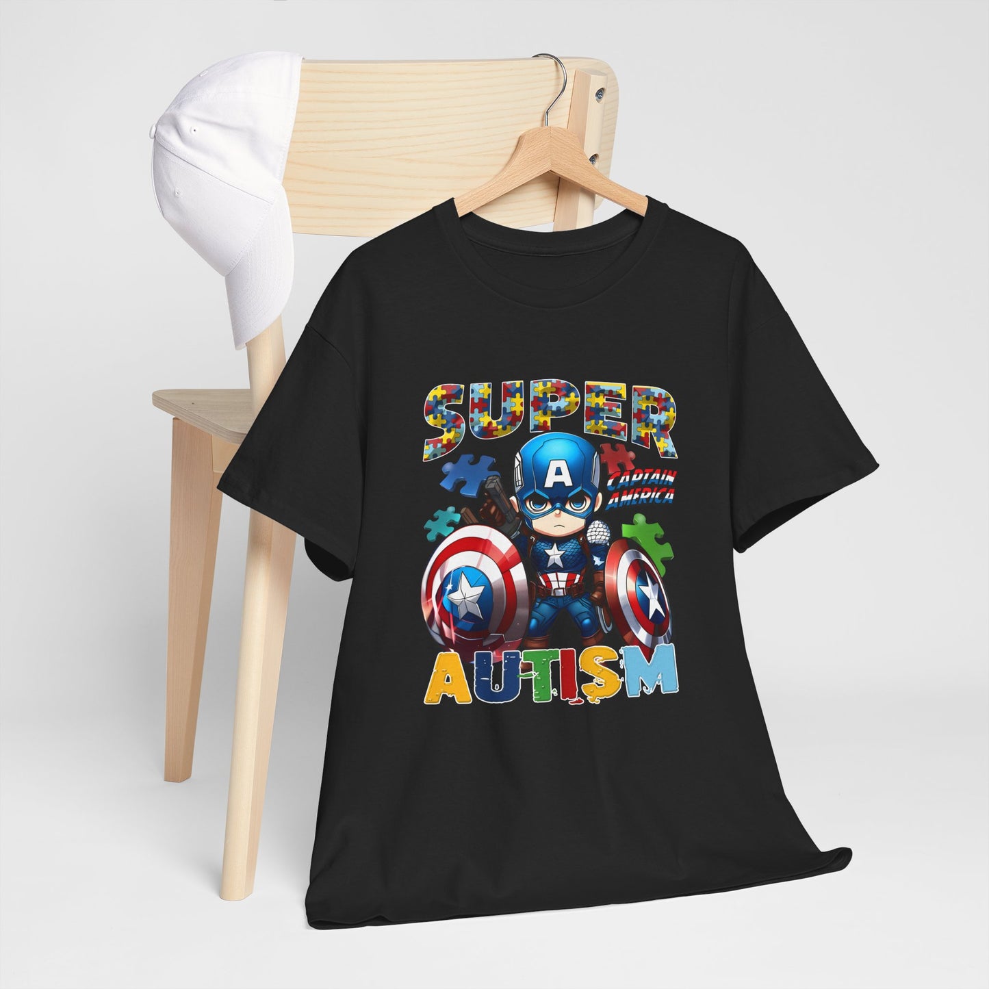 Autism Superhero T-Shirt — "Super Autism" Captain Hero Tee for Kids & Supporters
