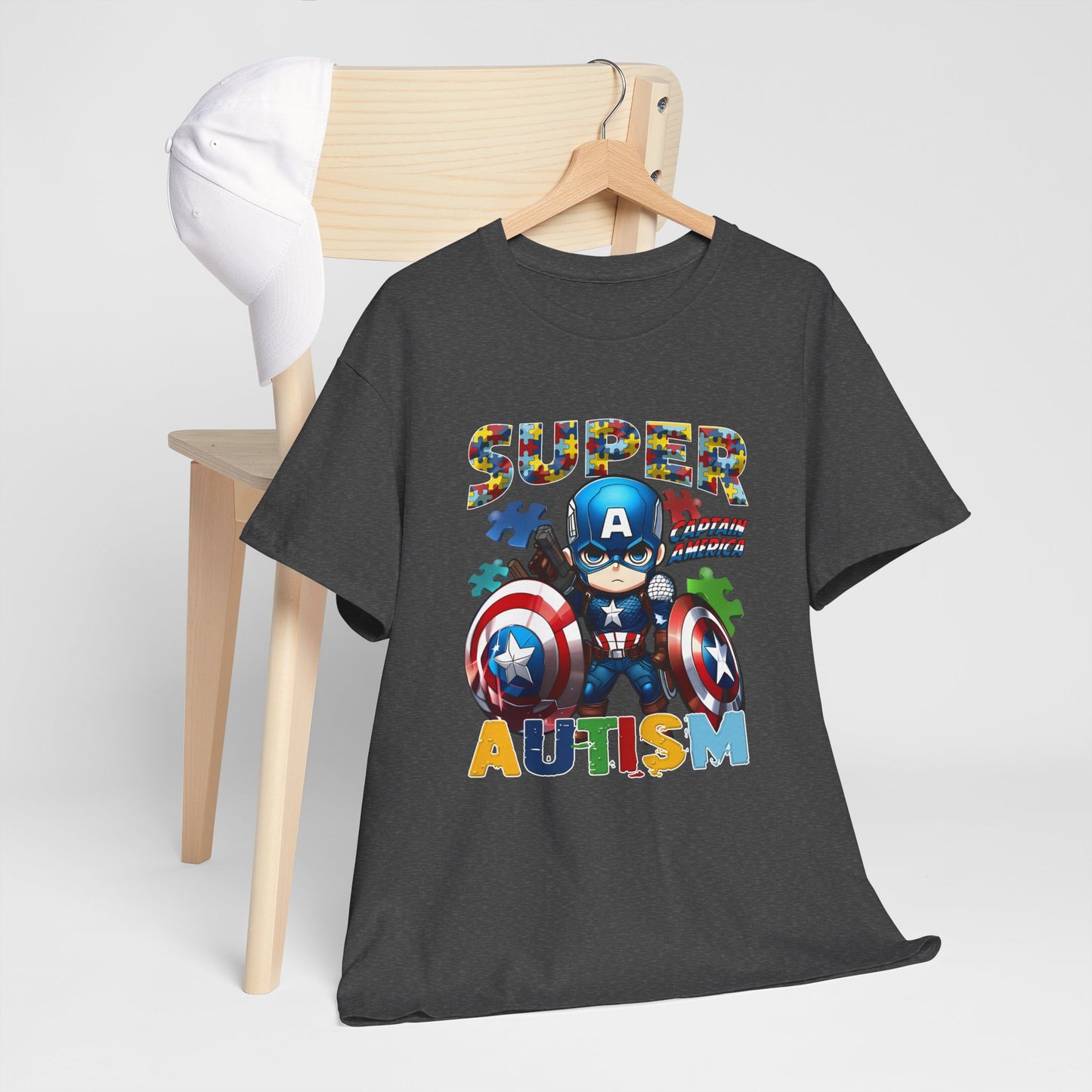 Autism Superhero T-Shirt — "Super Autism" Captain Hero Tee for Kids & Supporters