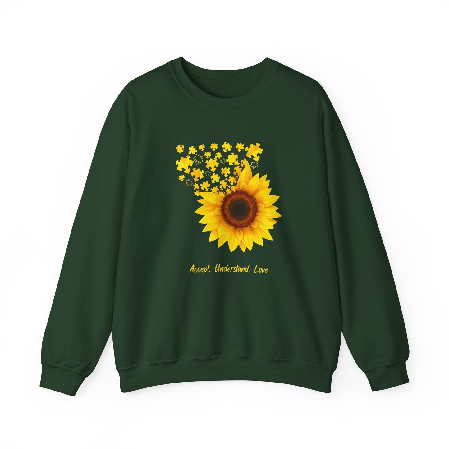 Sunflower Floral Crewneck Sweatshirt — Bright Yellow Sunflower Design