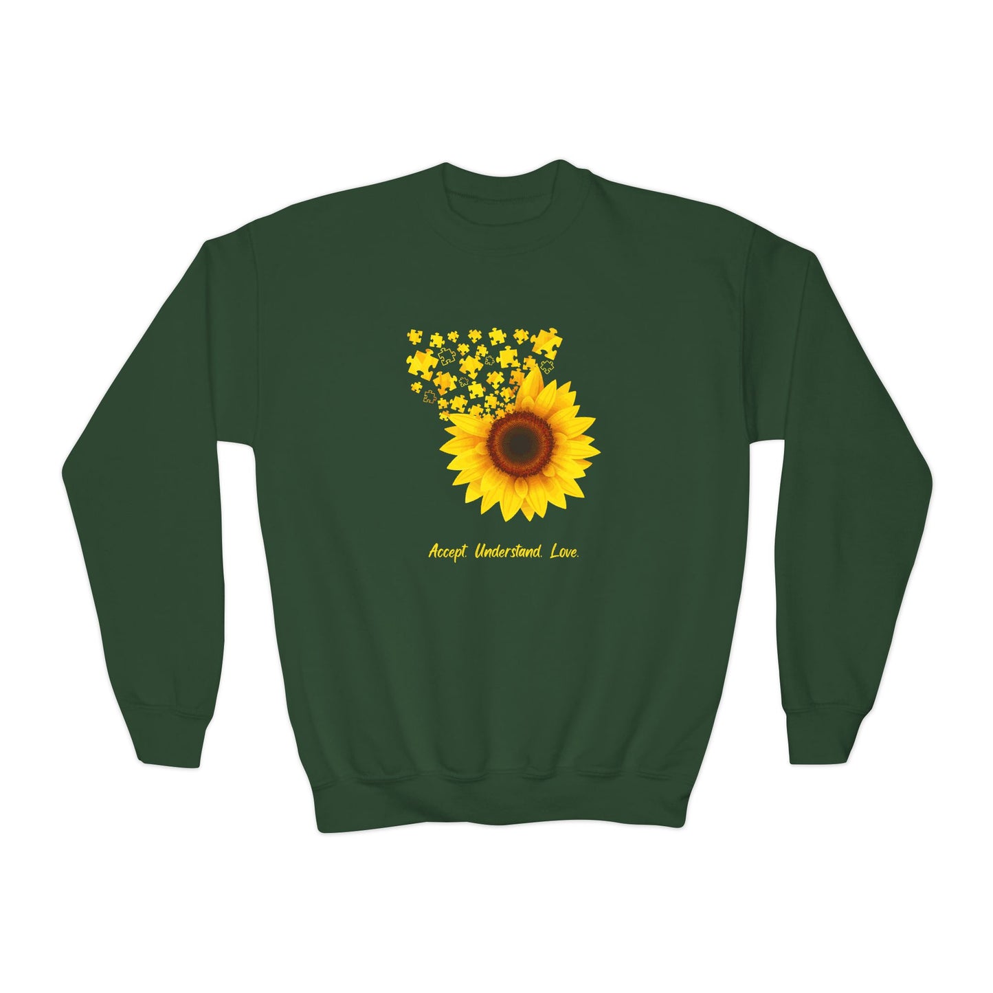 Sunflower Youth Crewneck Sweatshirt - Perfect for Spring and Everyday Wear