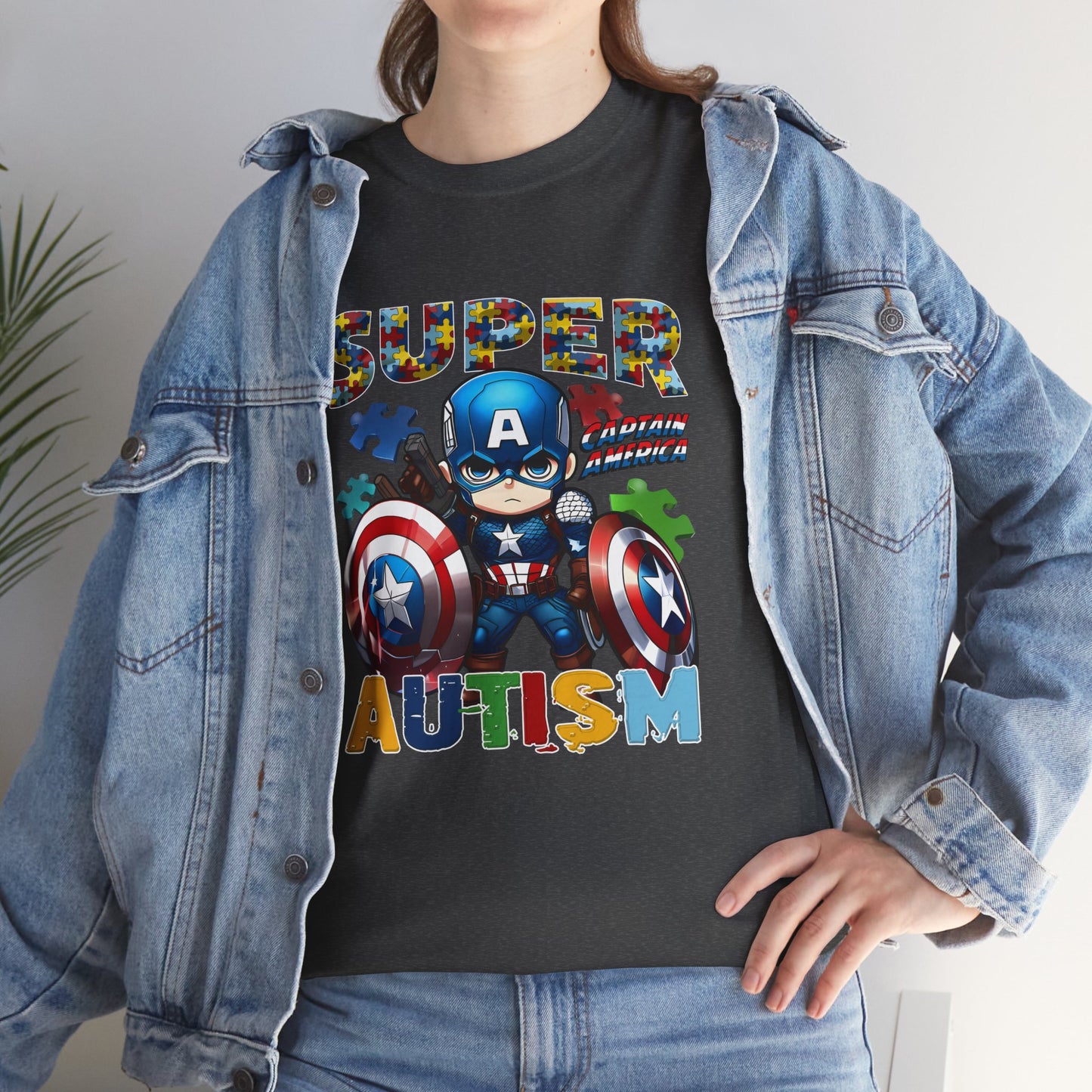 Autism Superhero T-Shirt — "Super Autism" Captain Hero Tee for Kids & Supporters