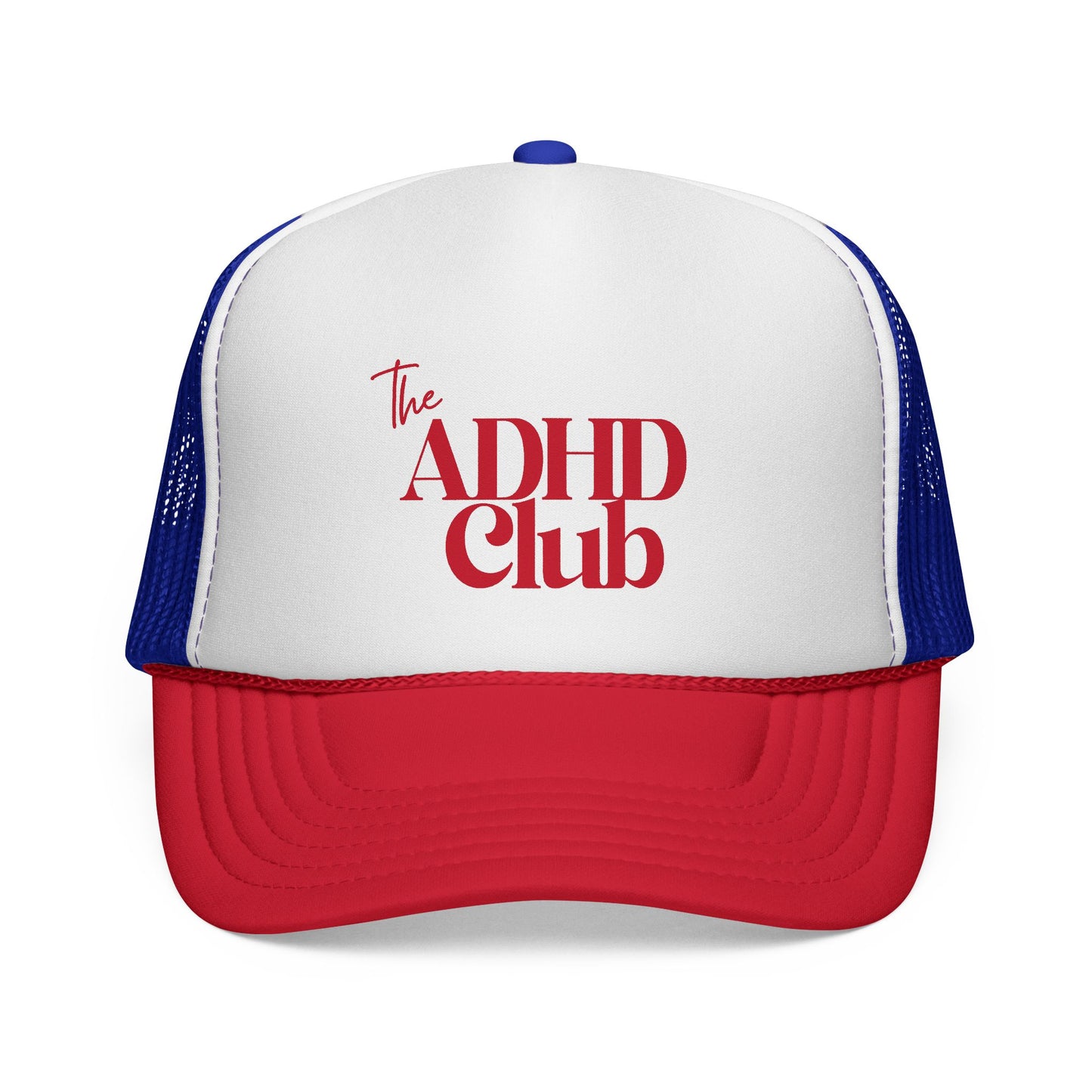 Trucker Hat — "The ADHD Club" Retro Logo Mesh Cap