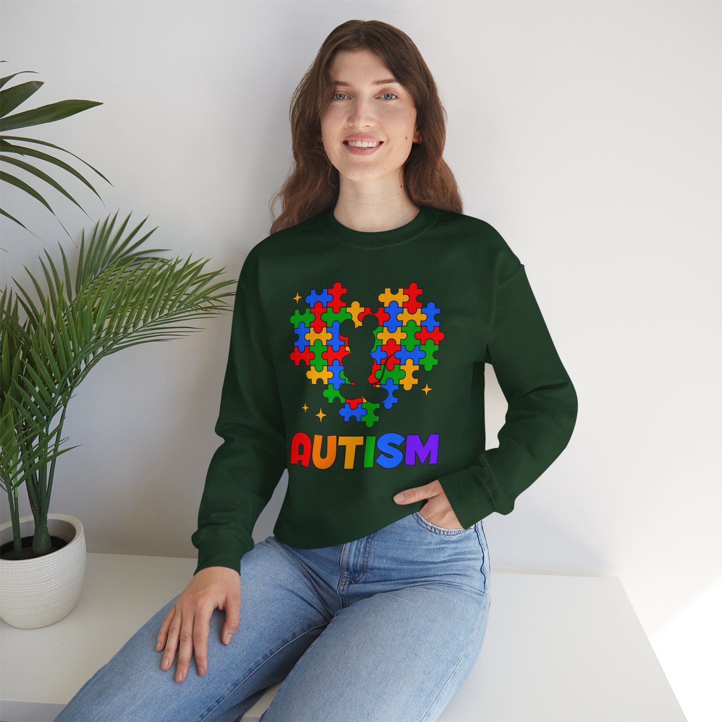 Autism Puzzle Heart Crewneck Sweatshirt