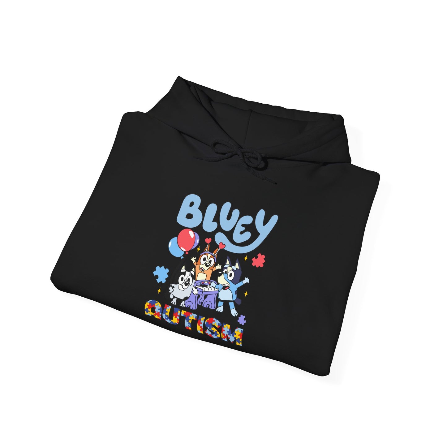Autism Awareness Hoodie — 'Bluey for Autism' Cartoon Support Pullover